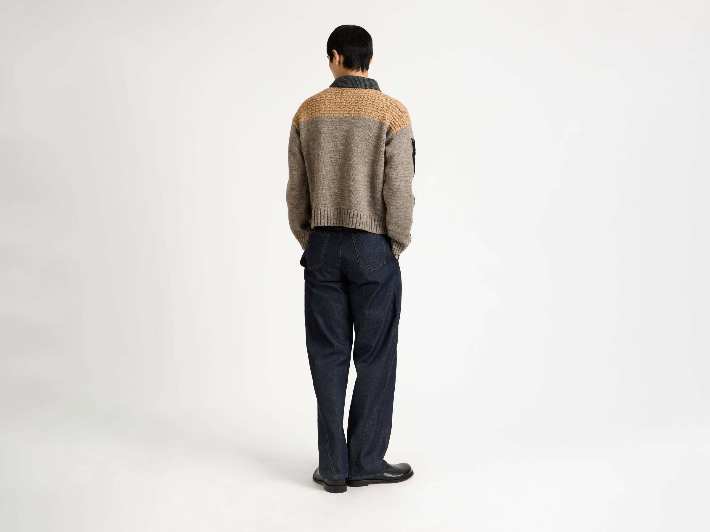 house polo jumper beige melange 1 Model Back 7