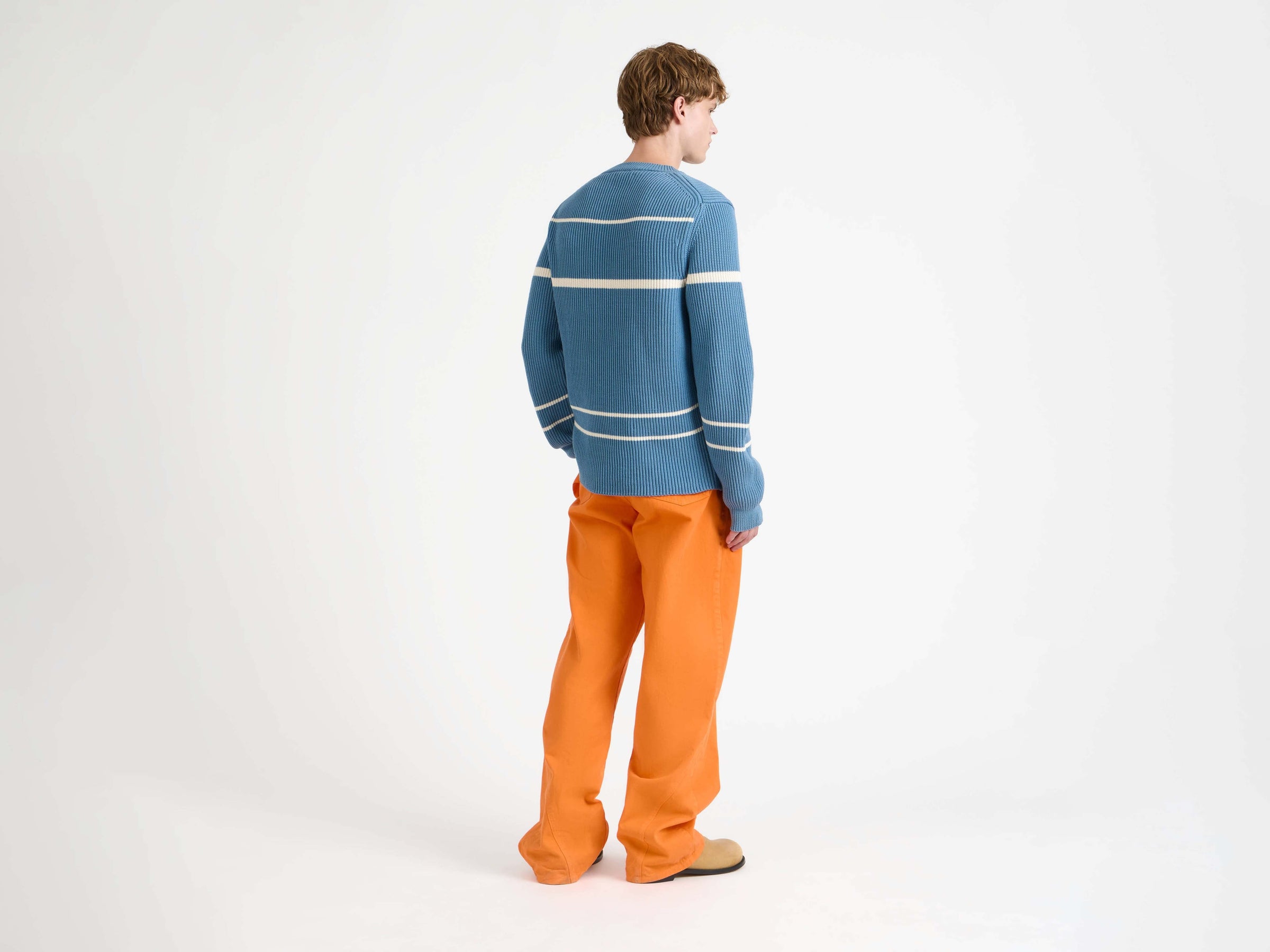 stripe jumper steel blue Model Back 2