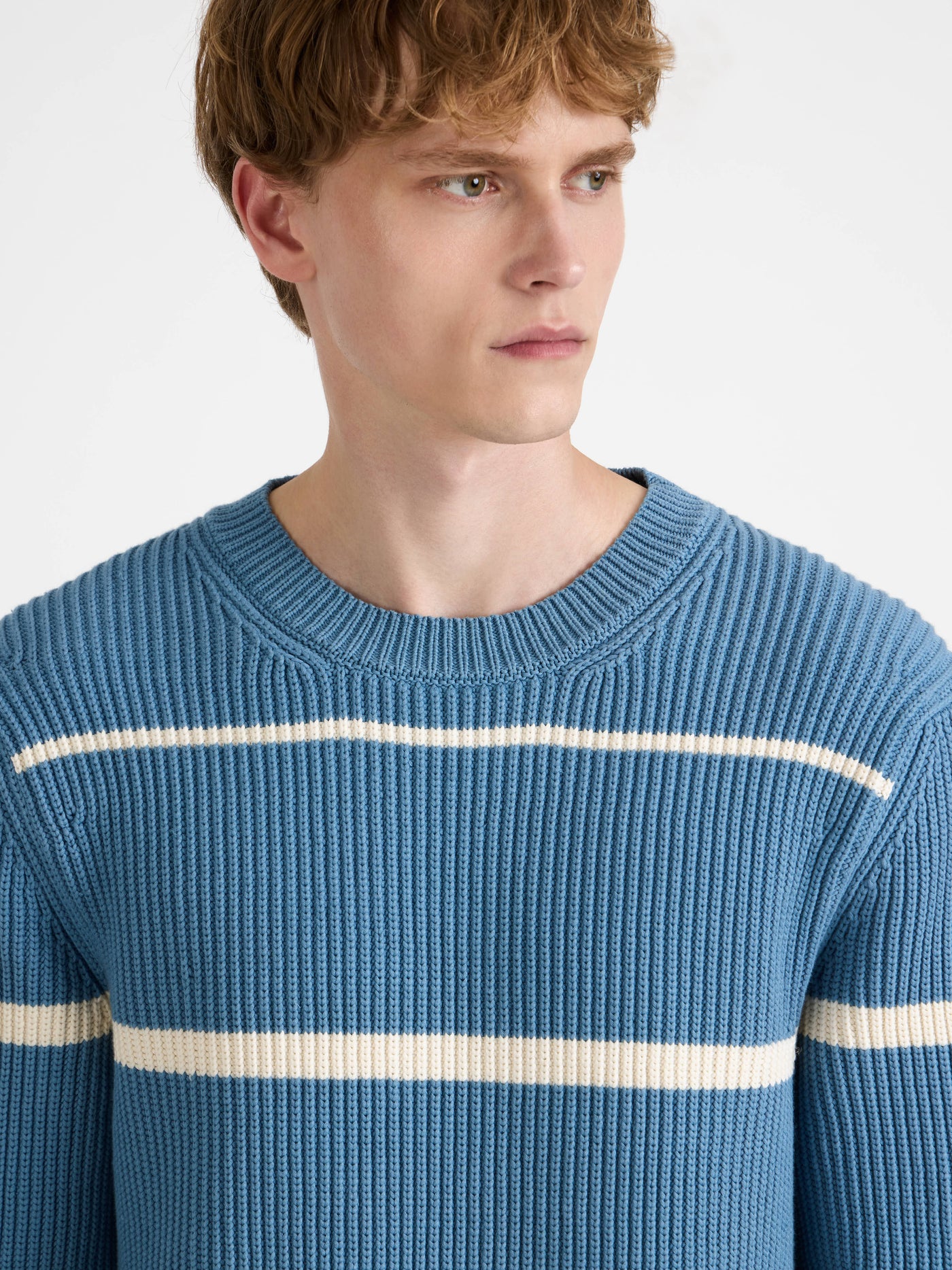 stripe jumper steel blue Model Detail 8