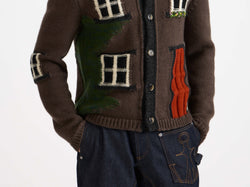 house polo cardigan chestnut Model Detail 1