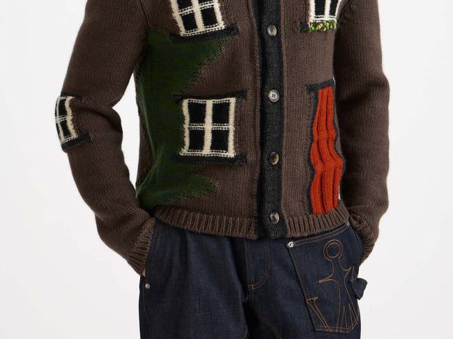 house polo cardigan chestnut Model Detail 1