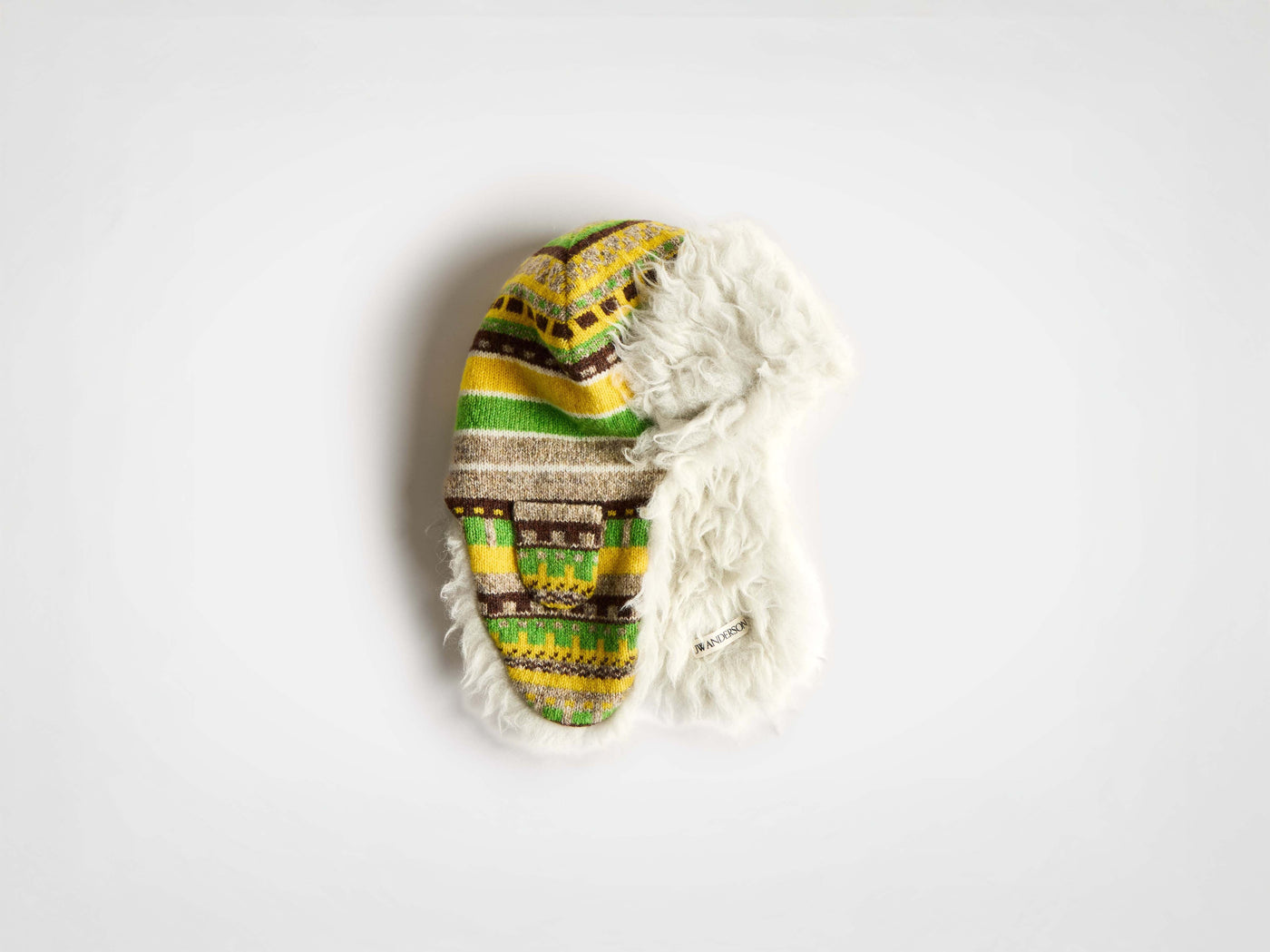 stripe fur hat marigold Product Back 3