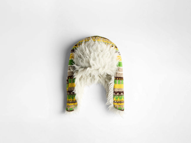 stripe fur hat marigold Product Front 1