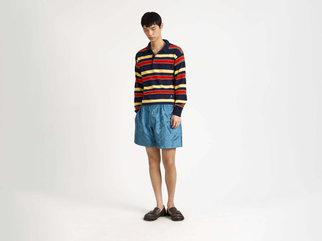 knitted rugby polo navy Model Front 1