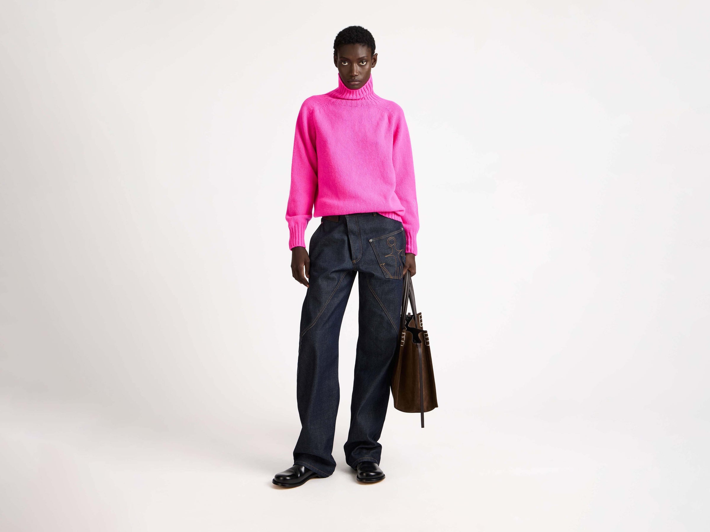 CL_TURTLE NECK JUMPER - NEON PINK_KW1523YN0451