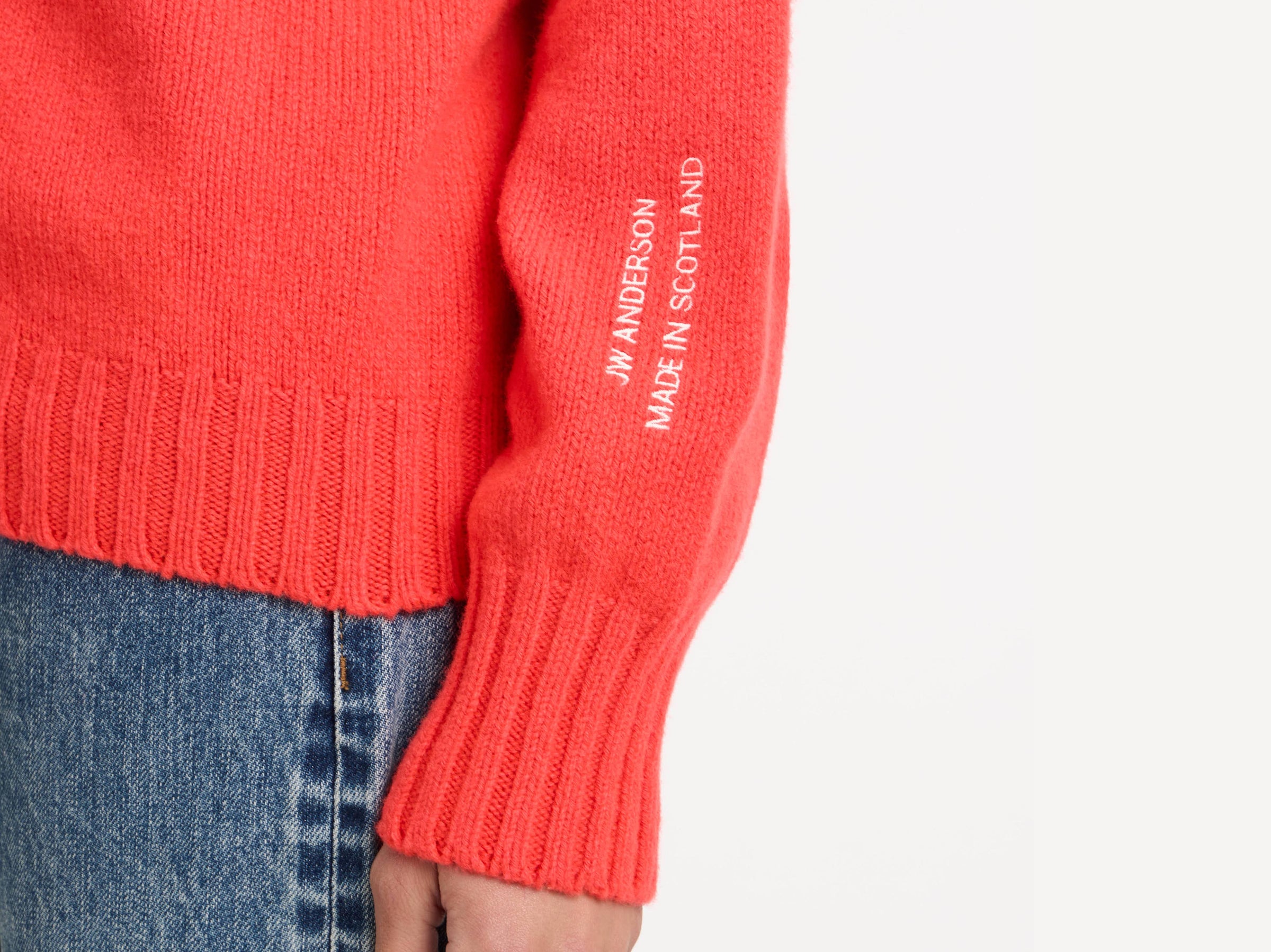 turtle neck jumper neon orange 1 Model Detail 4