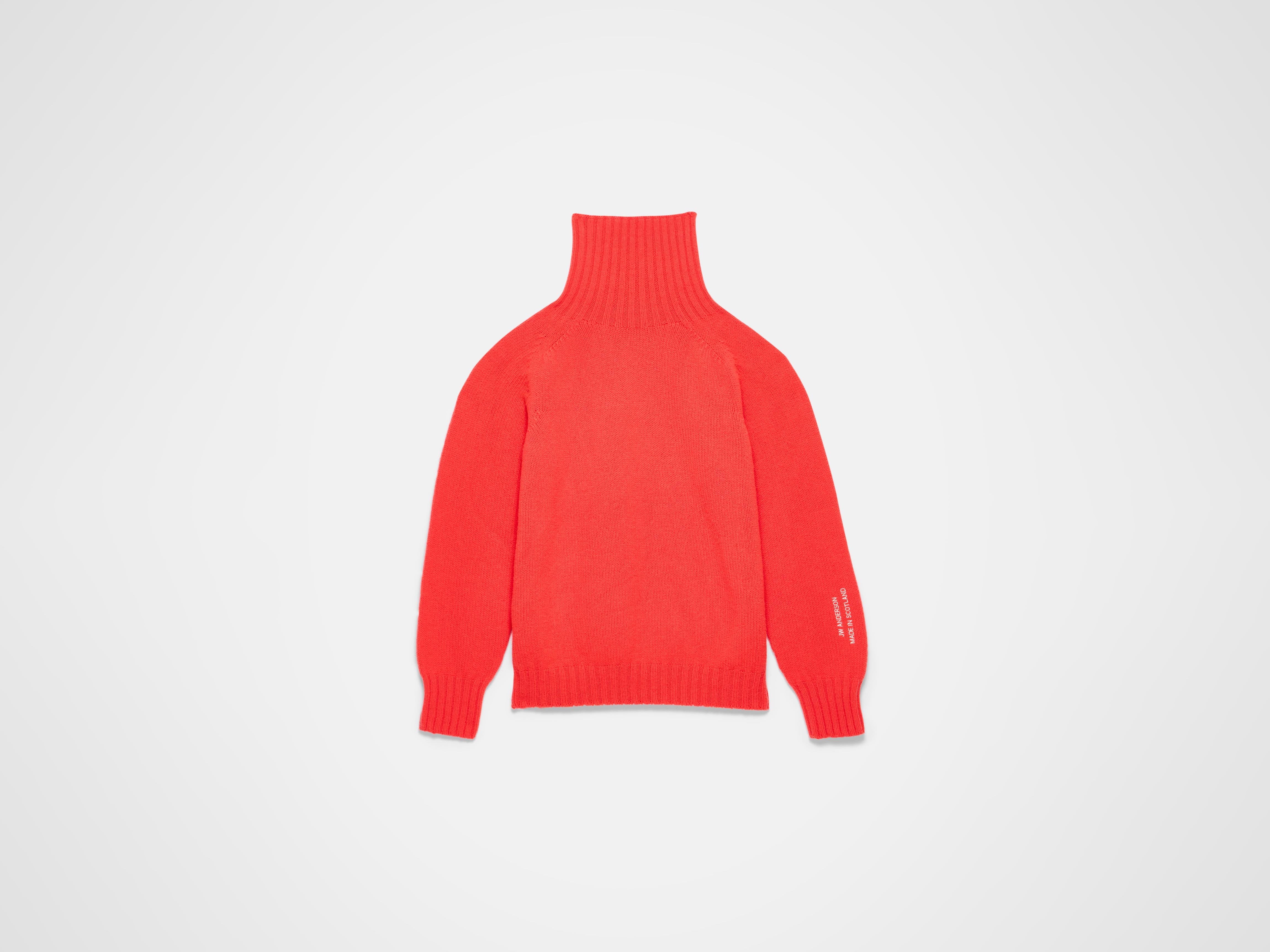 WOMENS TURTLENECK JUMPER IN NEON ORANGE in NEON ORANGE