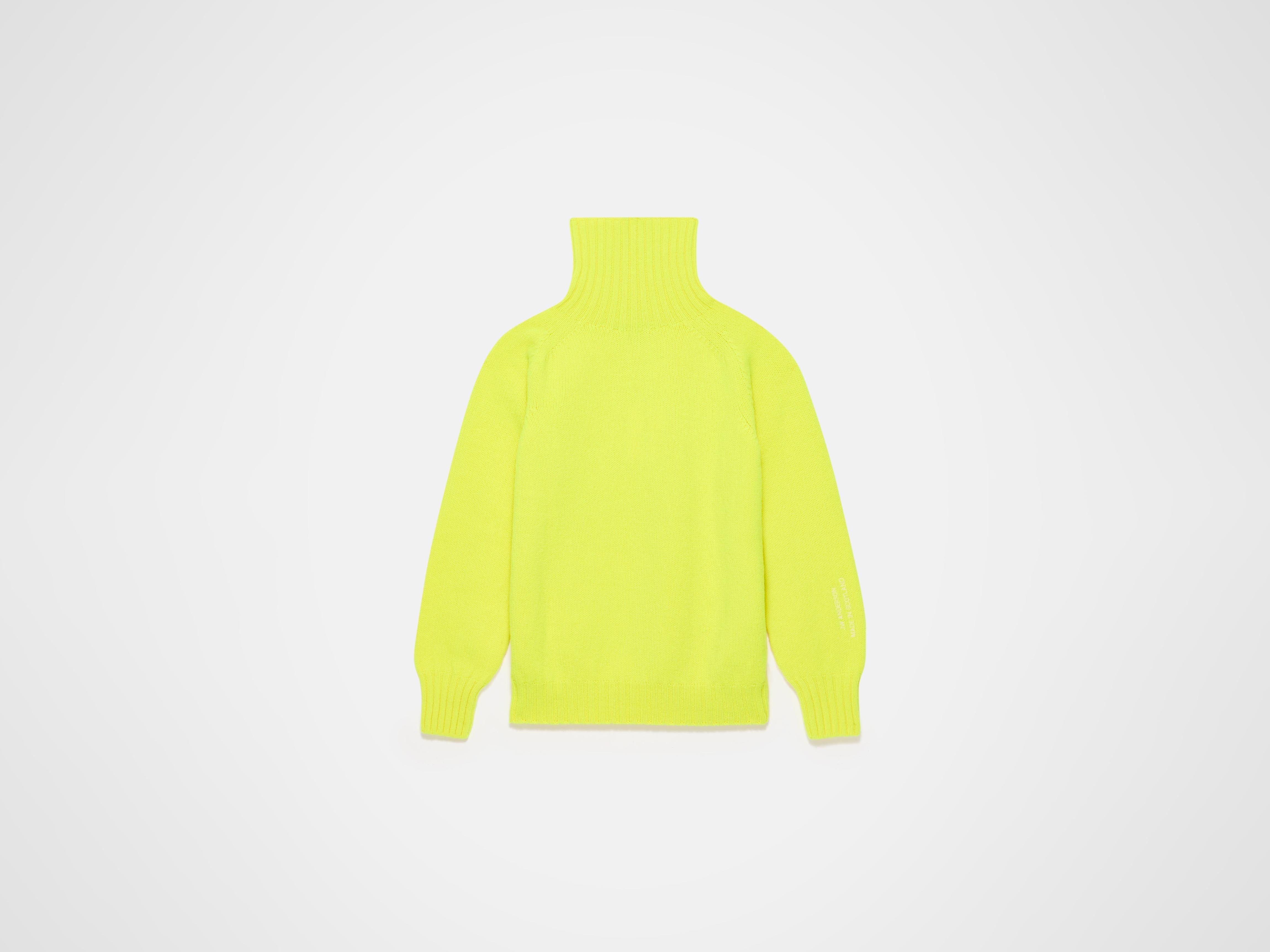 WOMENS TURTLENECK JUMPER IN NEON YELLOW in NEON YELLOW
