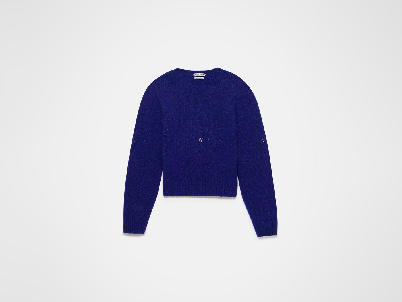 sleeve embroidered crew neck jumper violet Product Front 5