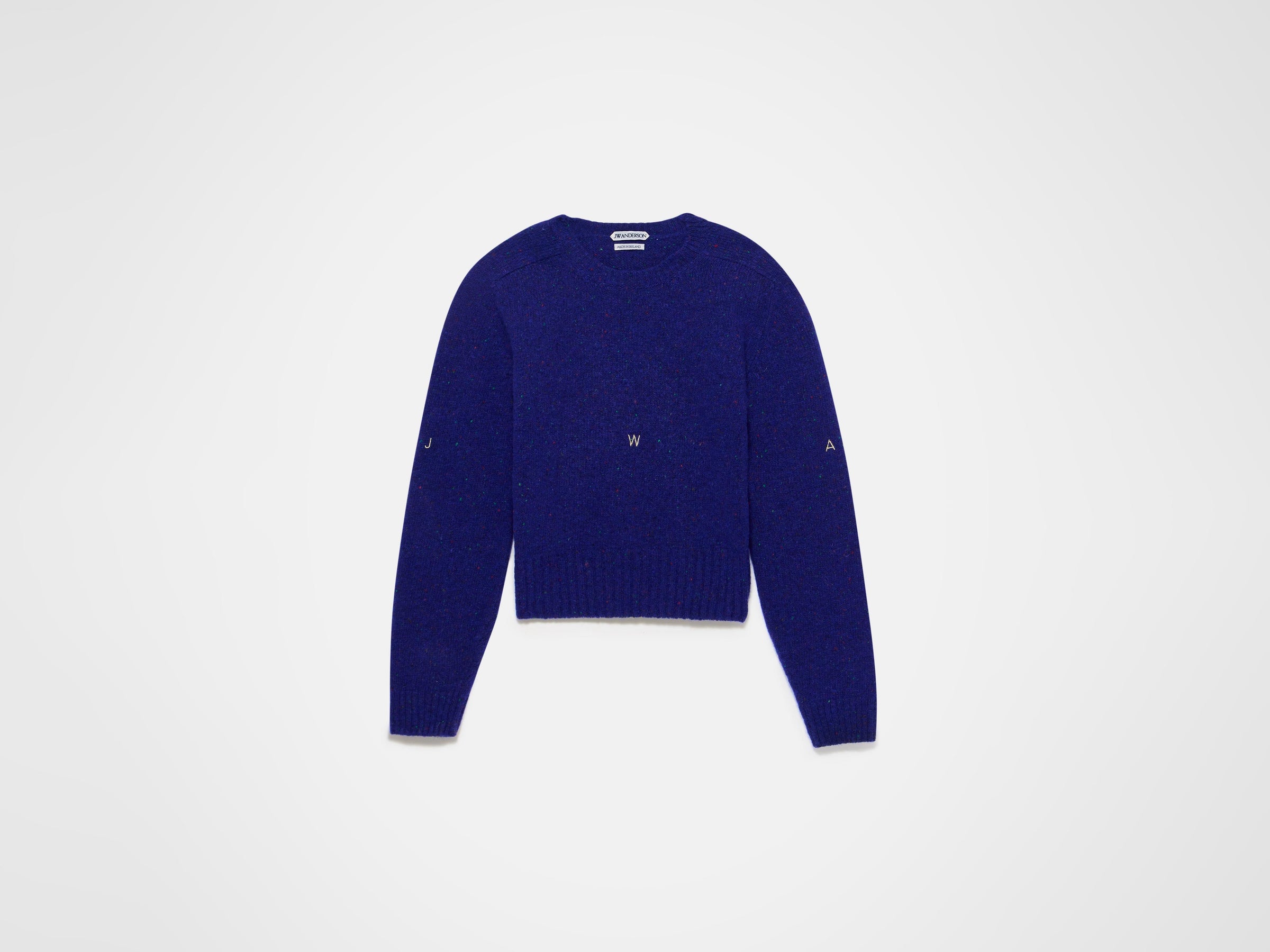 sleeve embroidered crew neck jumper violet Product Front 5