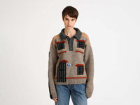HOUSE POLO JUMPER IN BEIGE MELANGE
