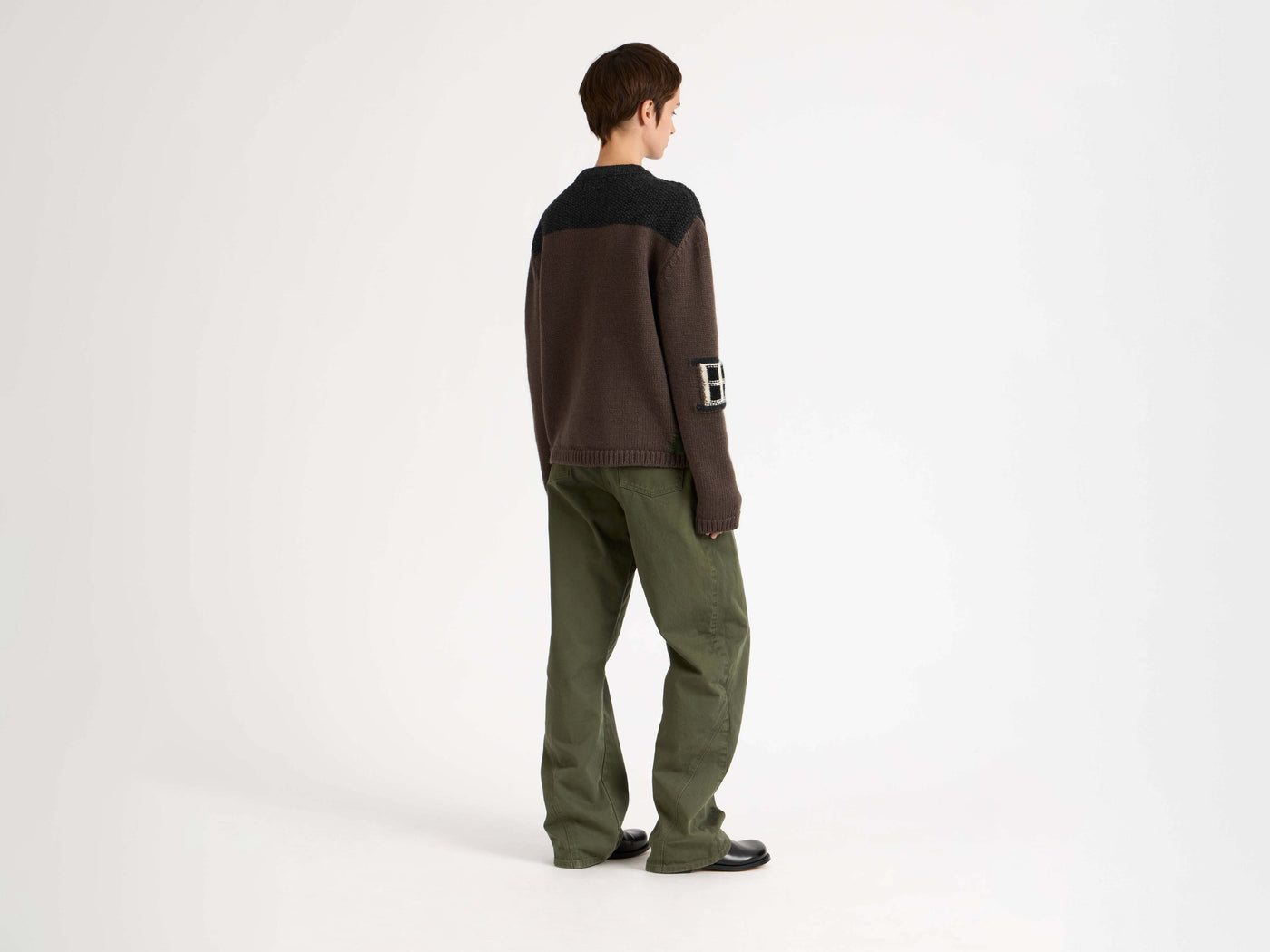 HOUSE POLO CARDIGAN IN CHESTNUT BROWN