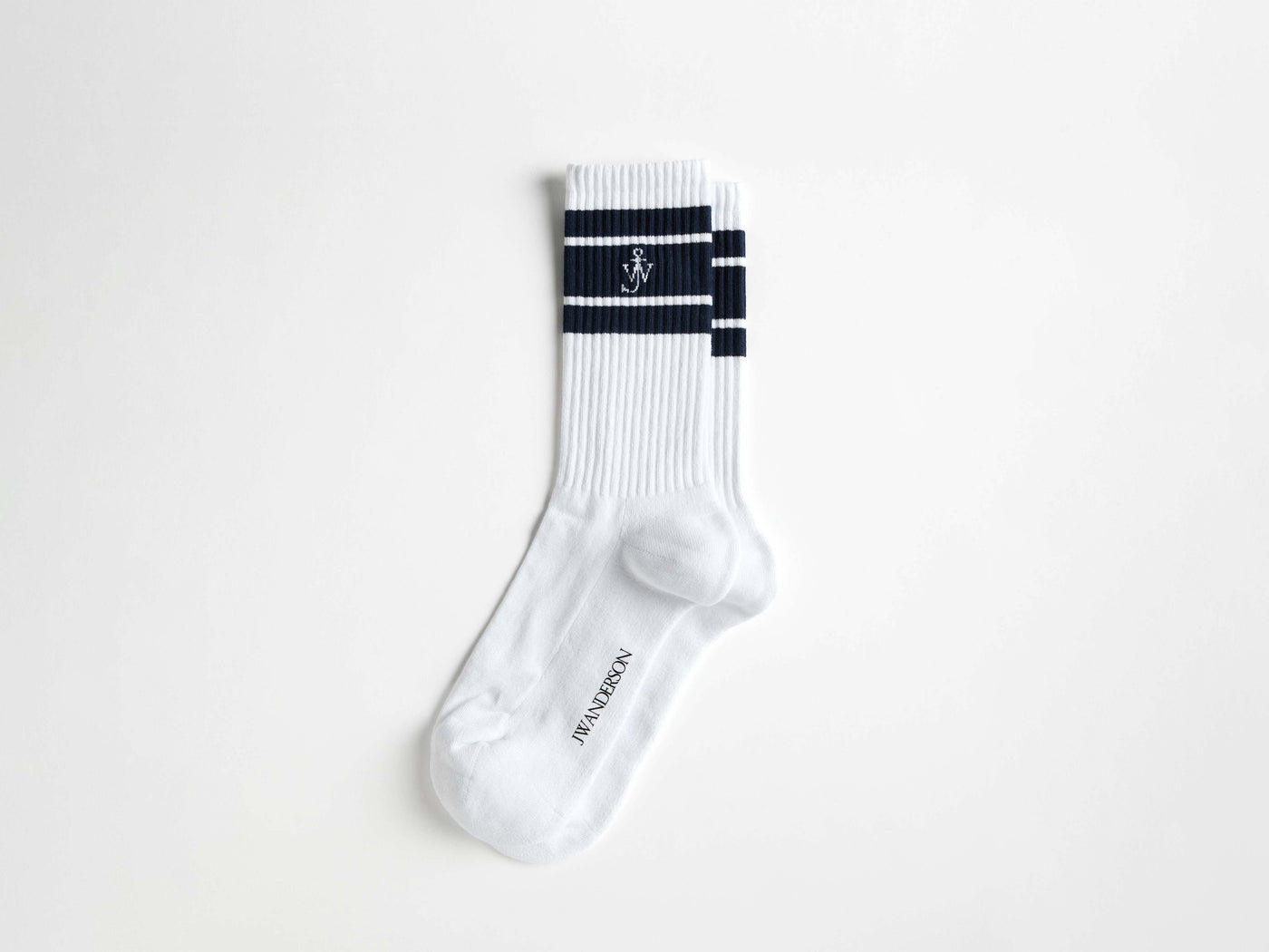 sports sock white blue Product Front 1