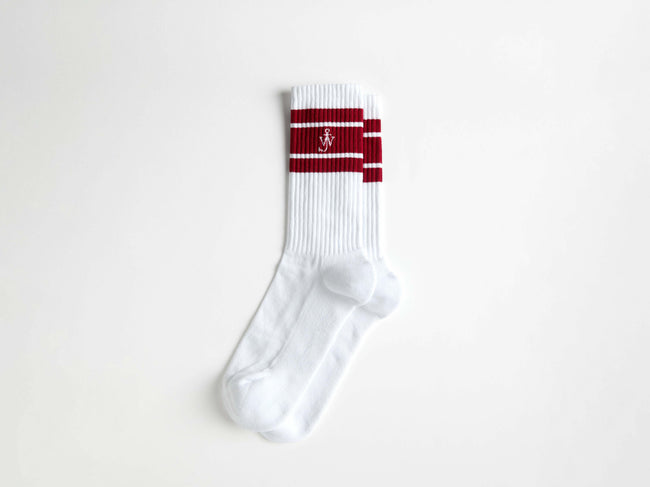SPORT SOCKS IN WHITE & RED