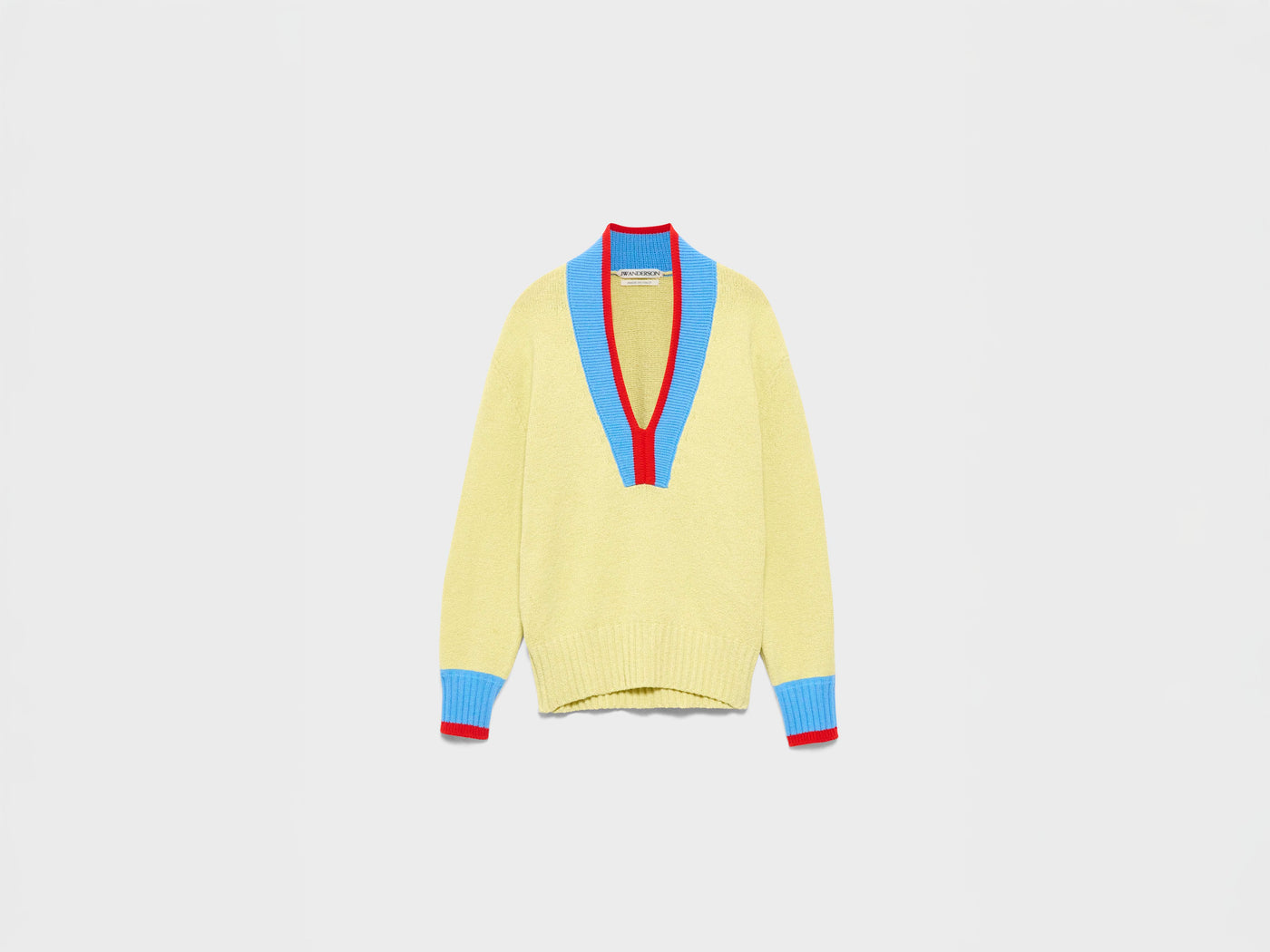 MENS CONTRAST TRIM JUMPER IN MAIZE