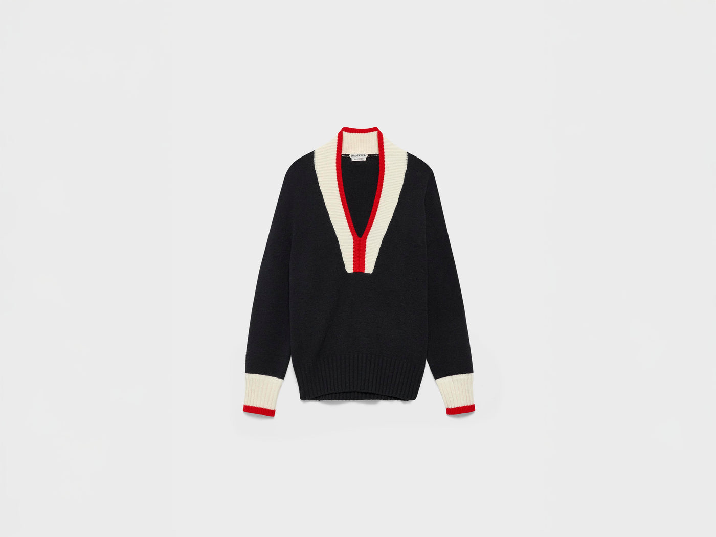 MENS CONTRAST TRIM JUMPER IN BLACK