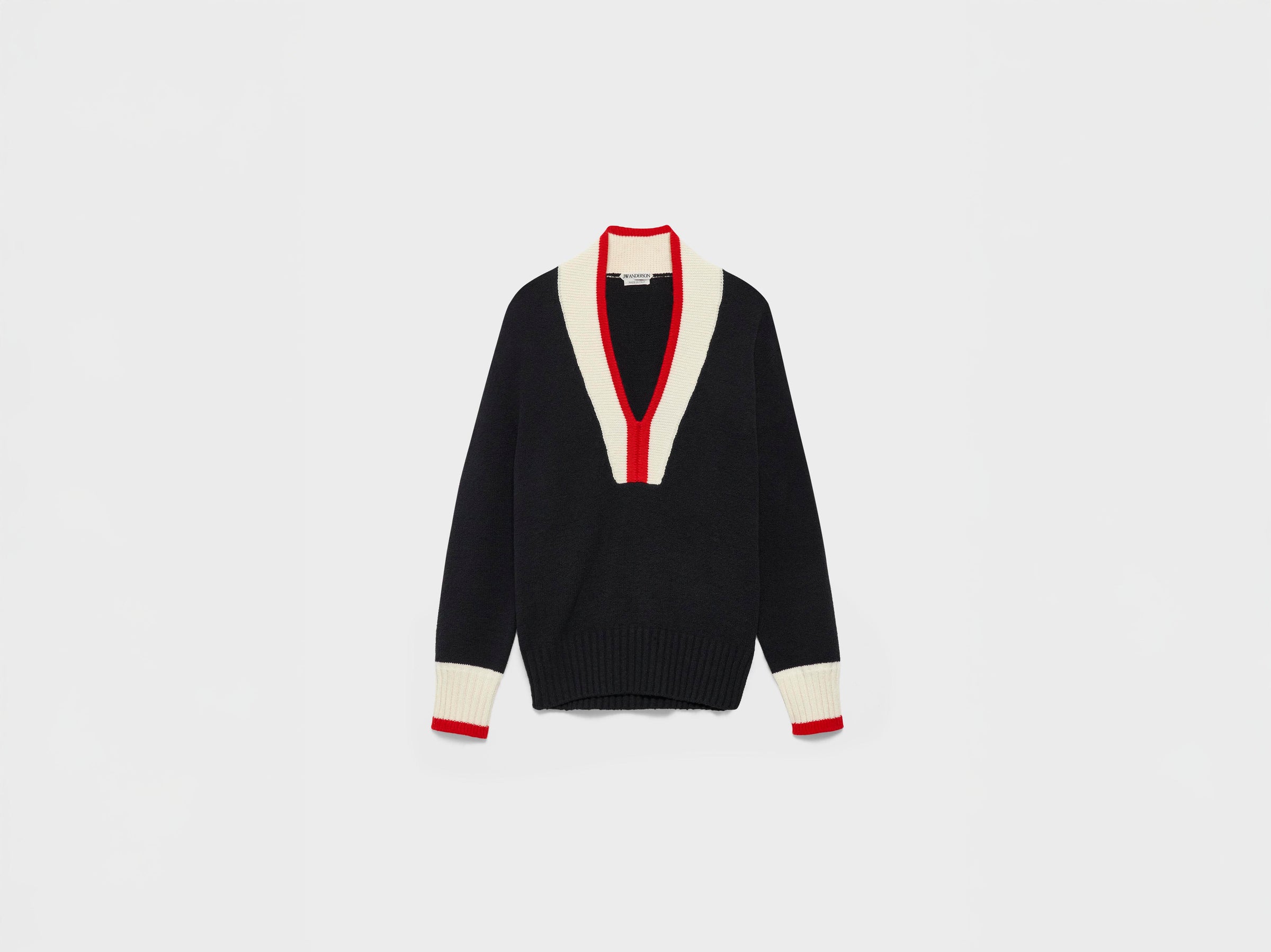 MENS CONTRAST TRIM JUMPER IN BLACK