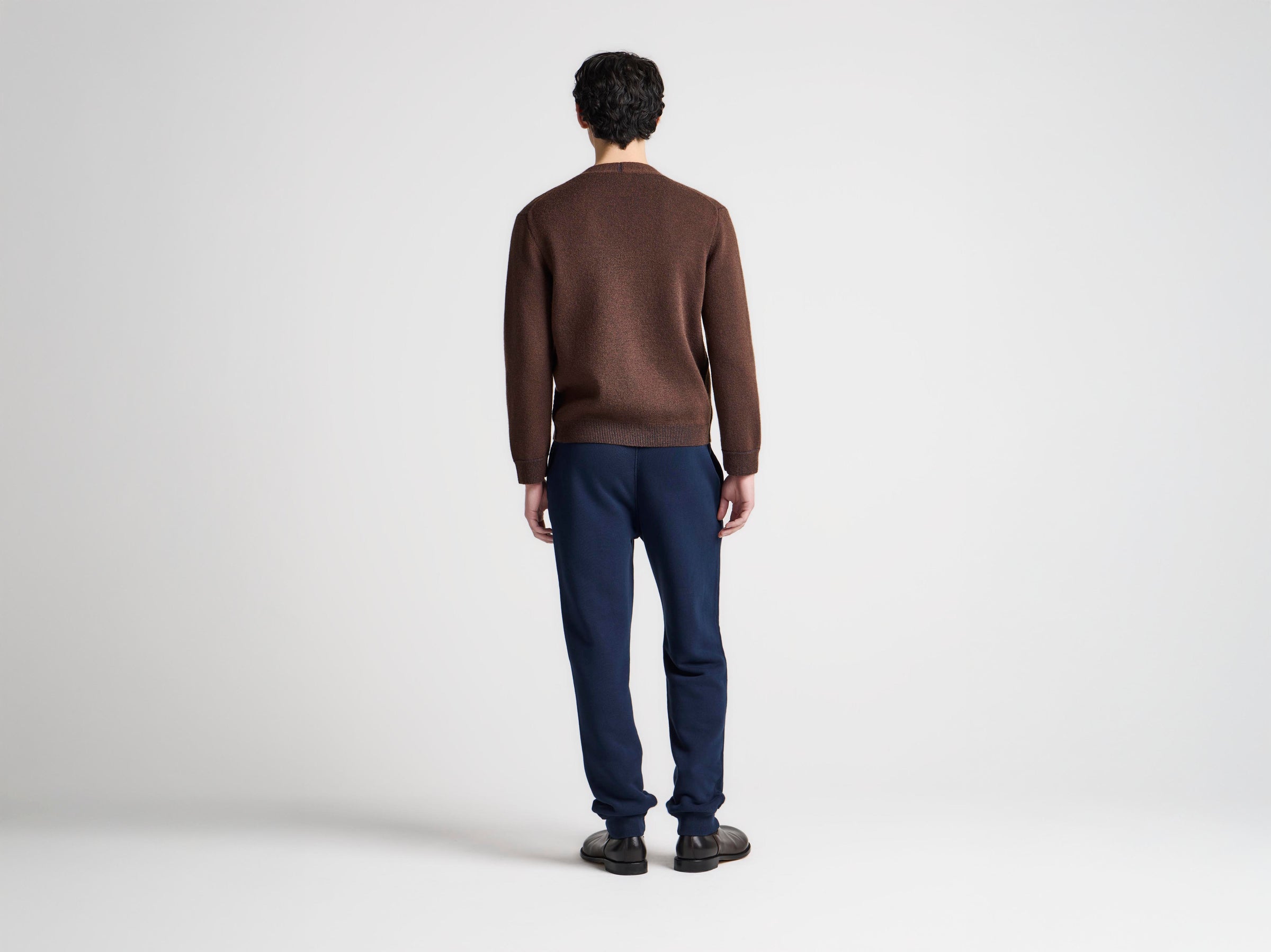 MENS KNITTED MOHAIR CARDIGAN IN BROWN