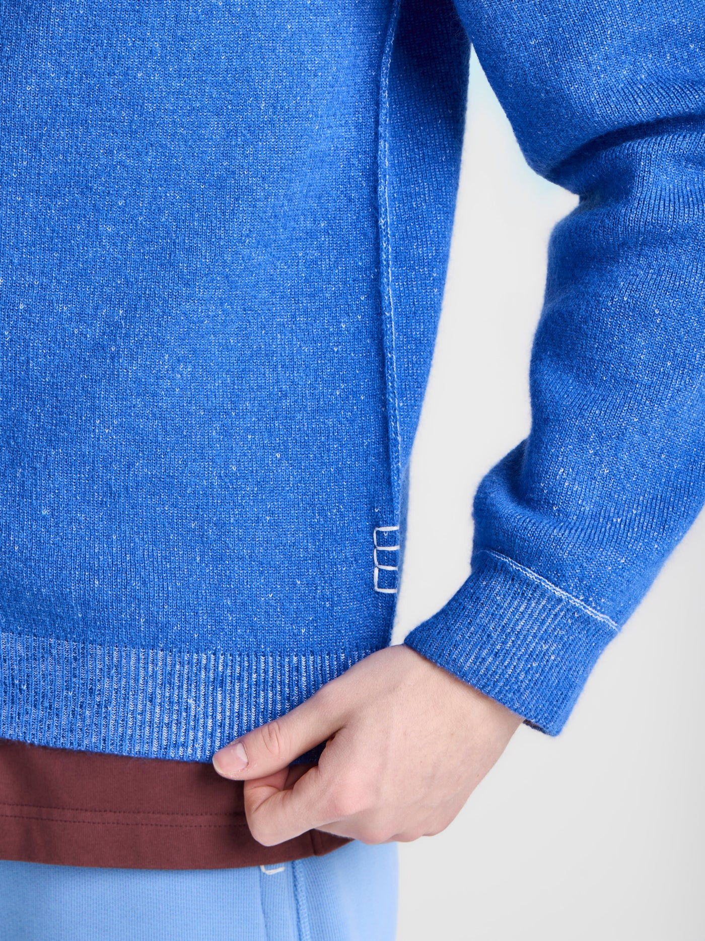 MENS KNITTED MOHAIR CARDIGAN IN COBALT