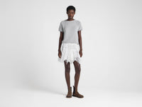 WOMENS KNITTED T-SHIRT IN GREY MELANGE