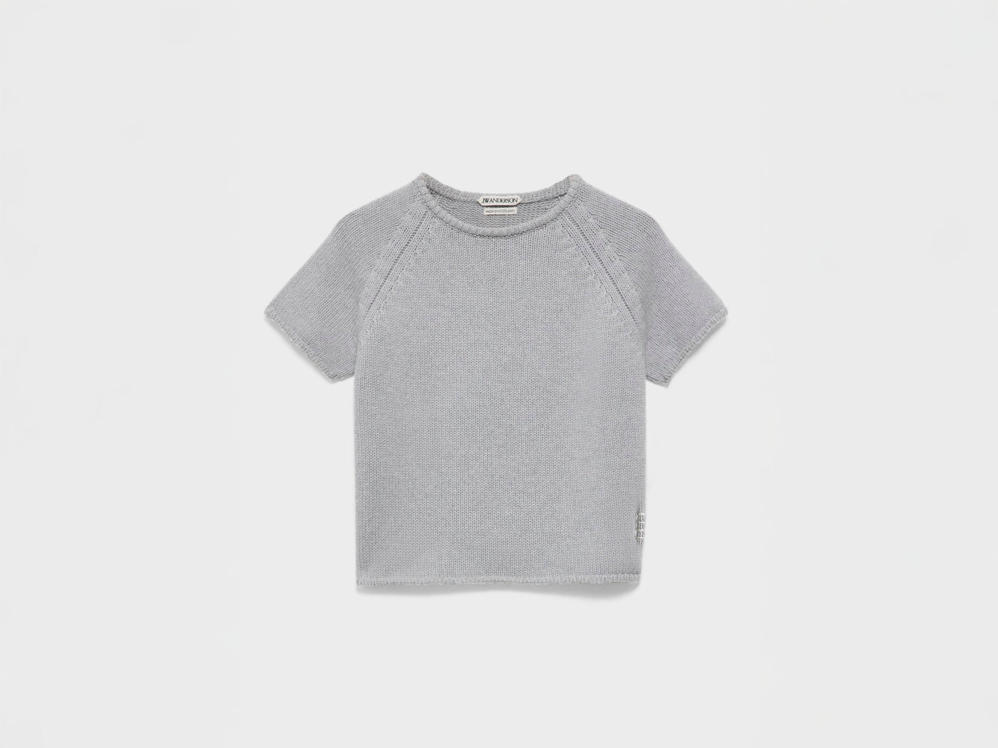 WOMENS KNITTED T-SHIRT IN GREY MELANGE