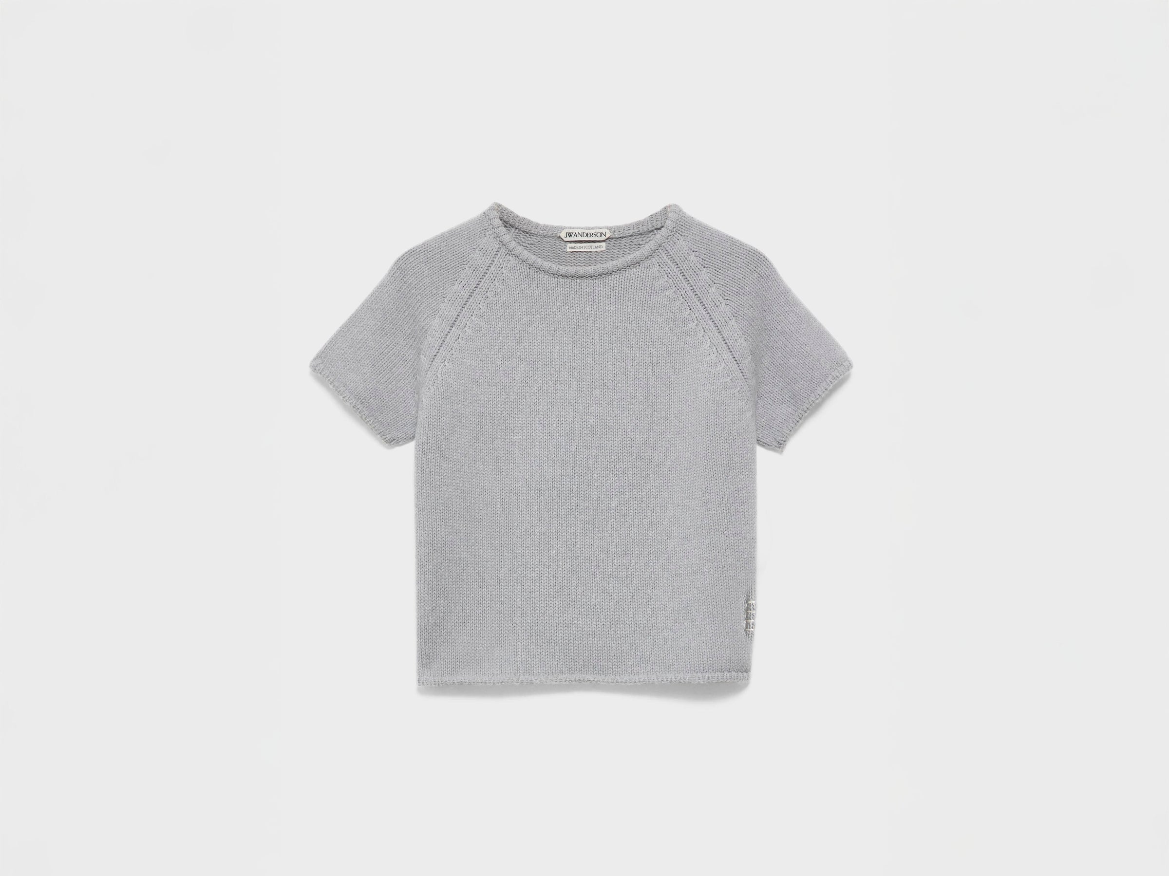 WOMENS KNITTED T-SHIRT IN GREY MELANGE