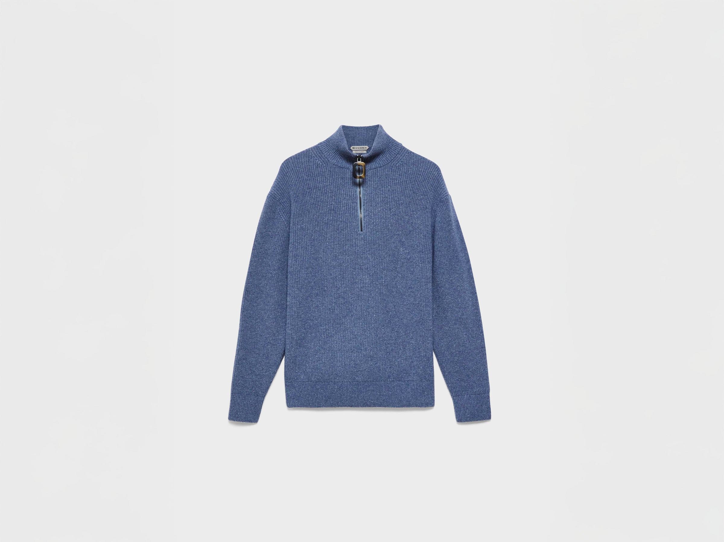 MENS HALF ZIP JUMPER IN SMOKE BLUE