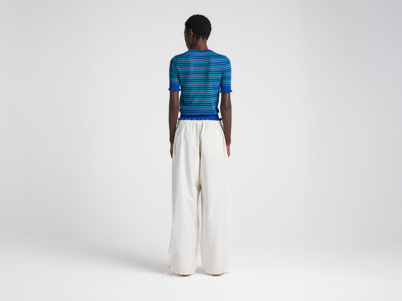 WOMENS SHEER FAIRISLE TOP IN COBALT