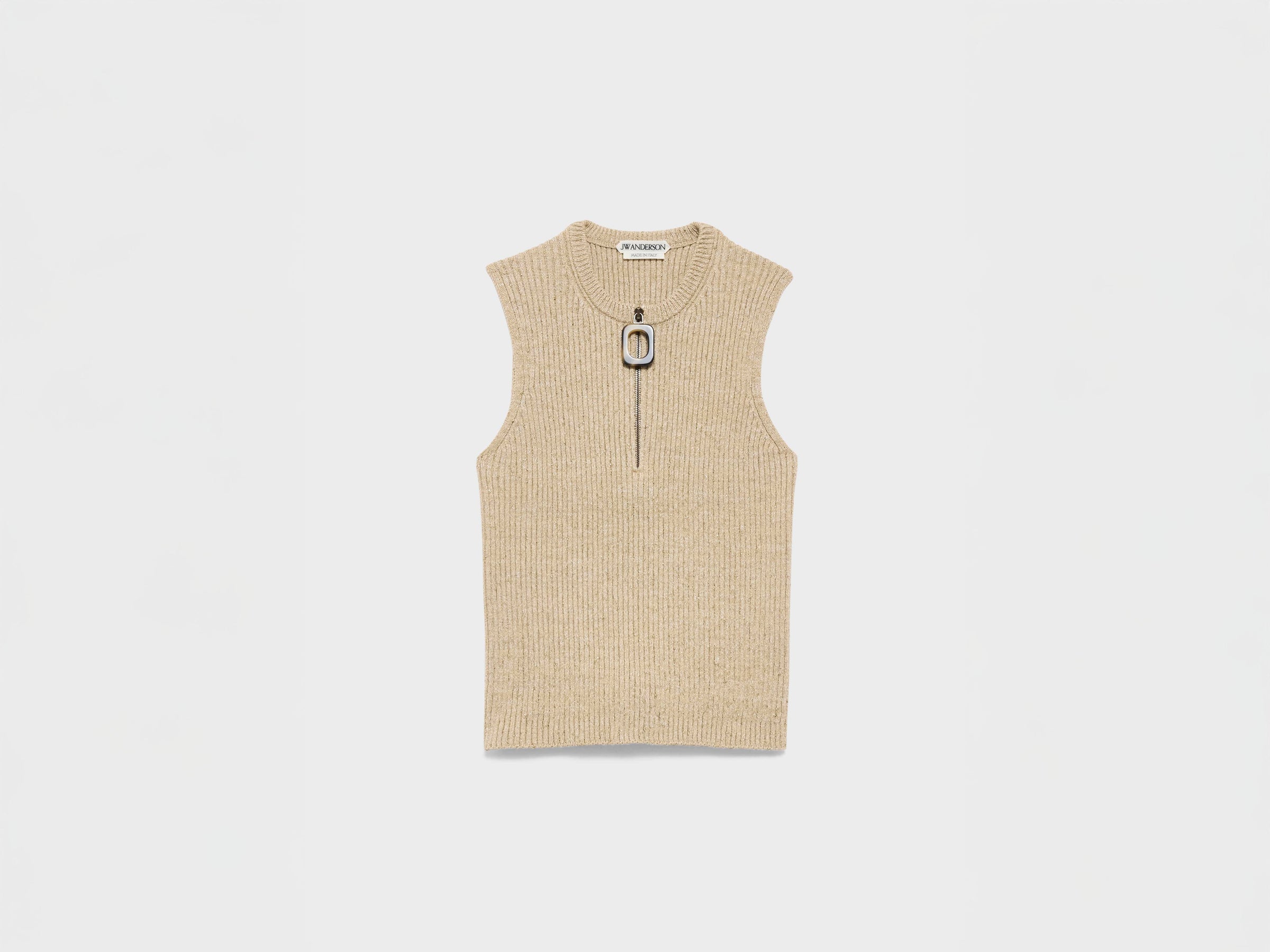 WOMENS ZIPPED TANK TOP IN SAND
