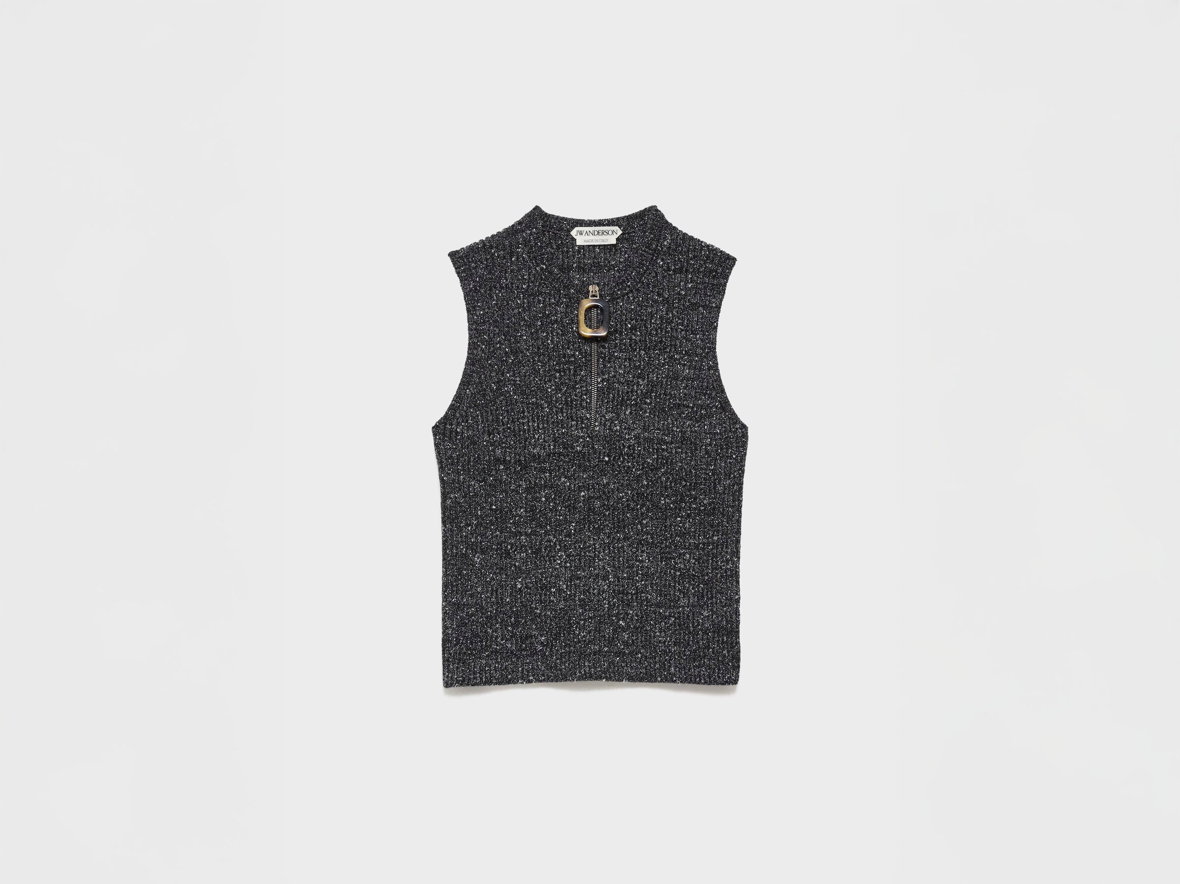 WOMENS ZIPPED TANK TOP IN BLACK