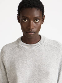 raglan jumper mid grey melange 1 Model Detail 1