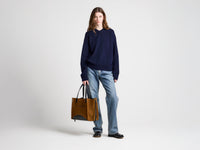 WOMENS V-NECK CASHMERE JUMPER IN NAVY