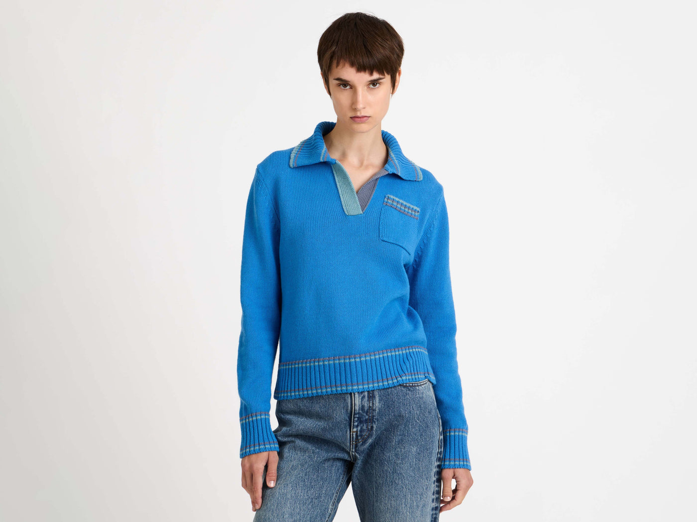 CL_SHRUNKEN POLO JUMPER - BLACK_KW1554YN0454