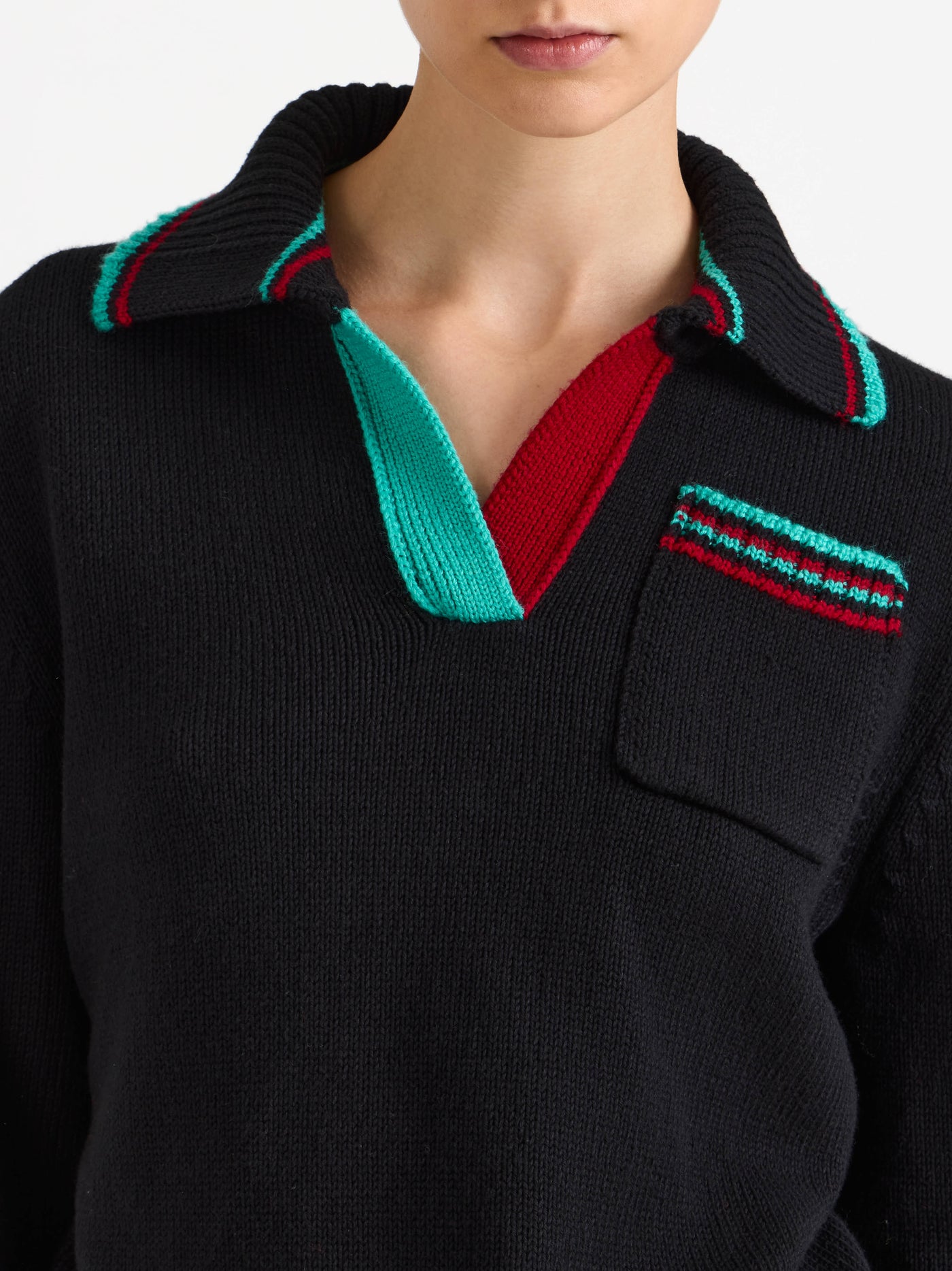 shrunken polo jumper black Model Detail 3