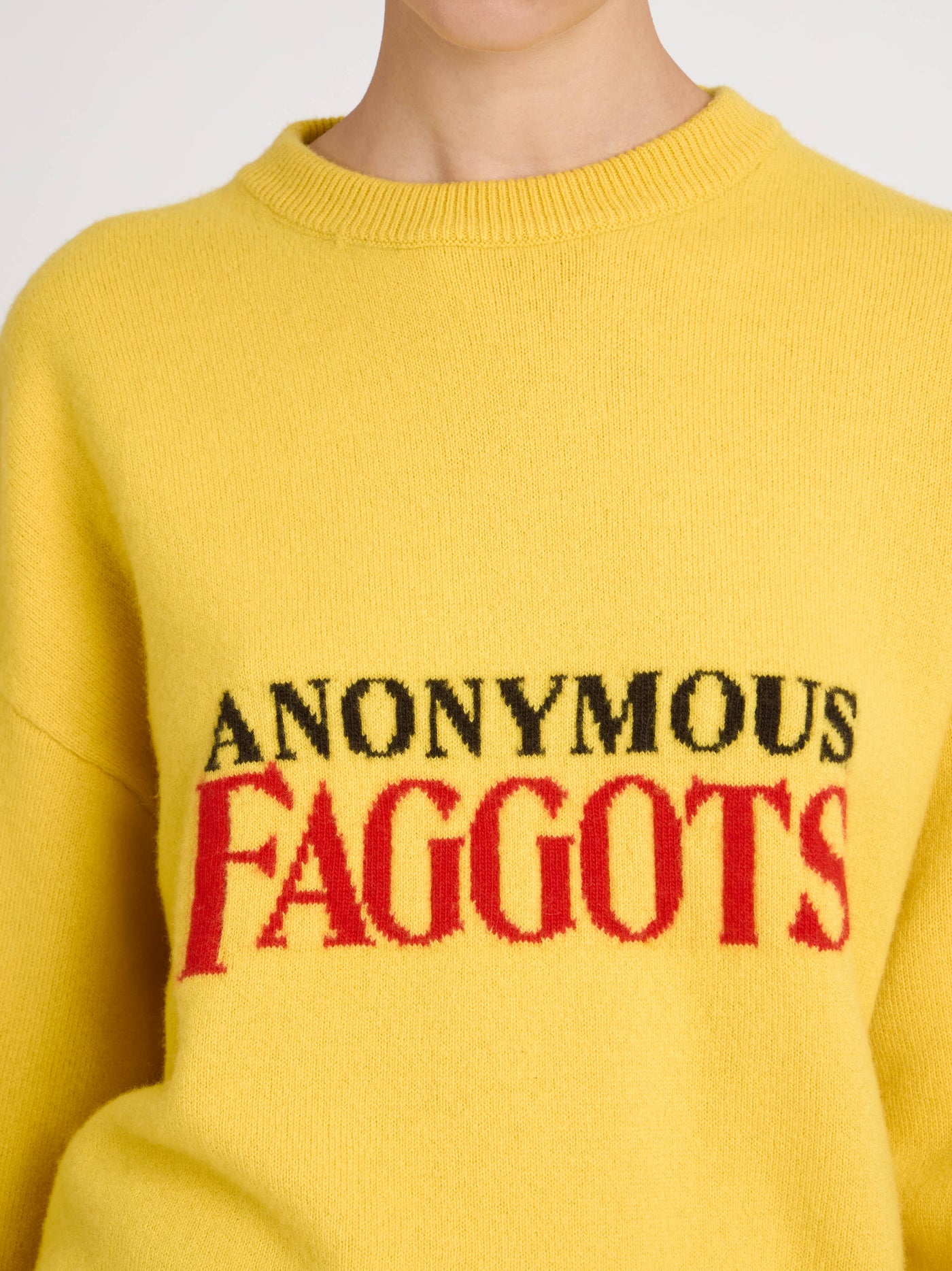 anonymous faggots jumper bright yellow Model Detail 6