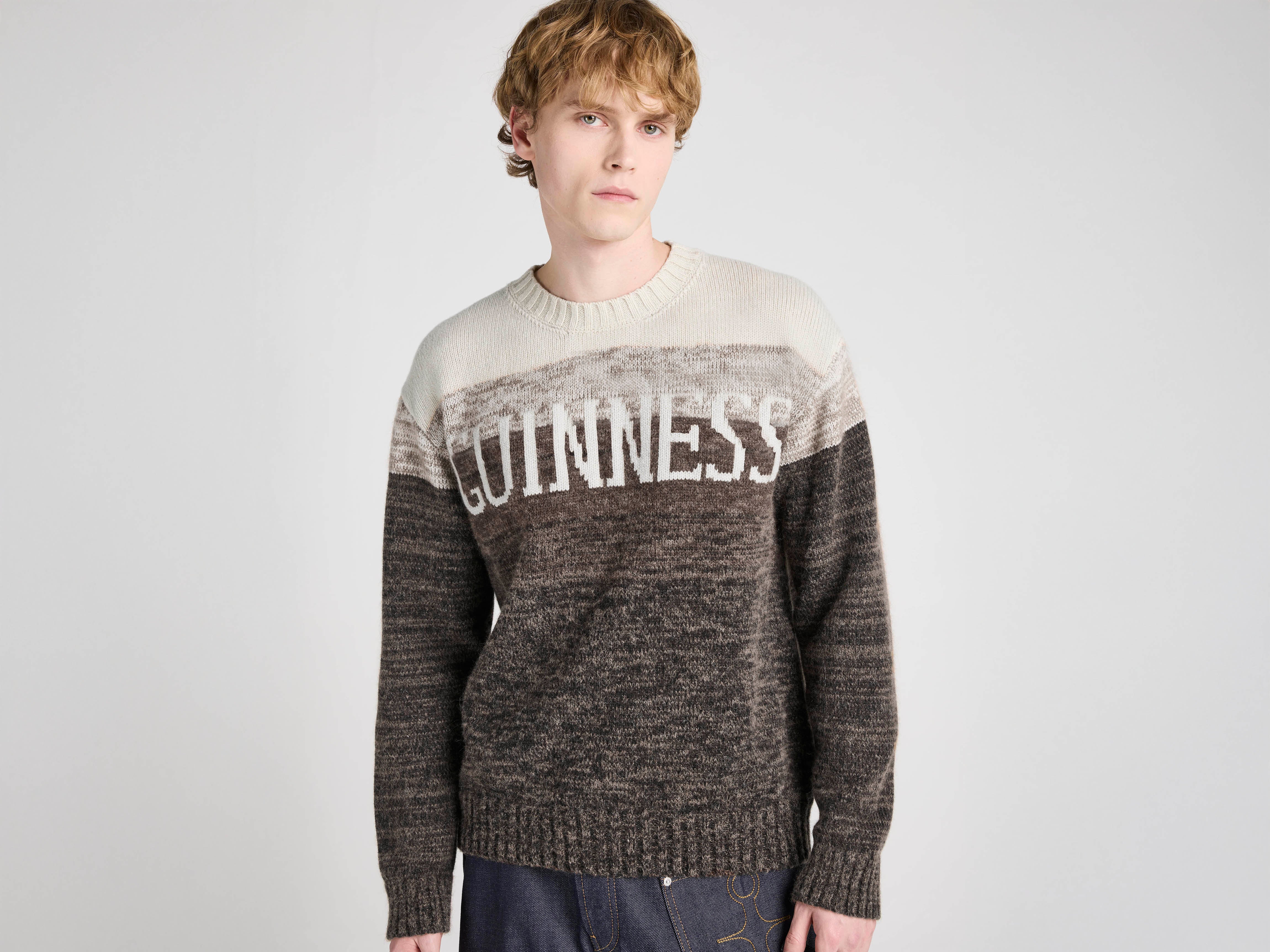 Unisex JW ANDERSON X GUINNESS SURGING GRADIENT JUMPER IN BROWN in