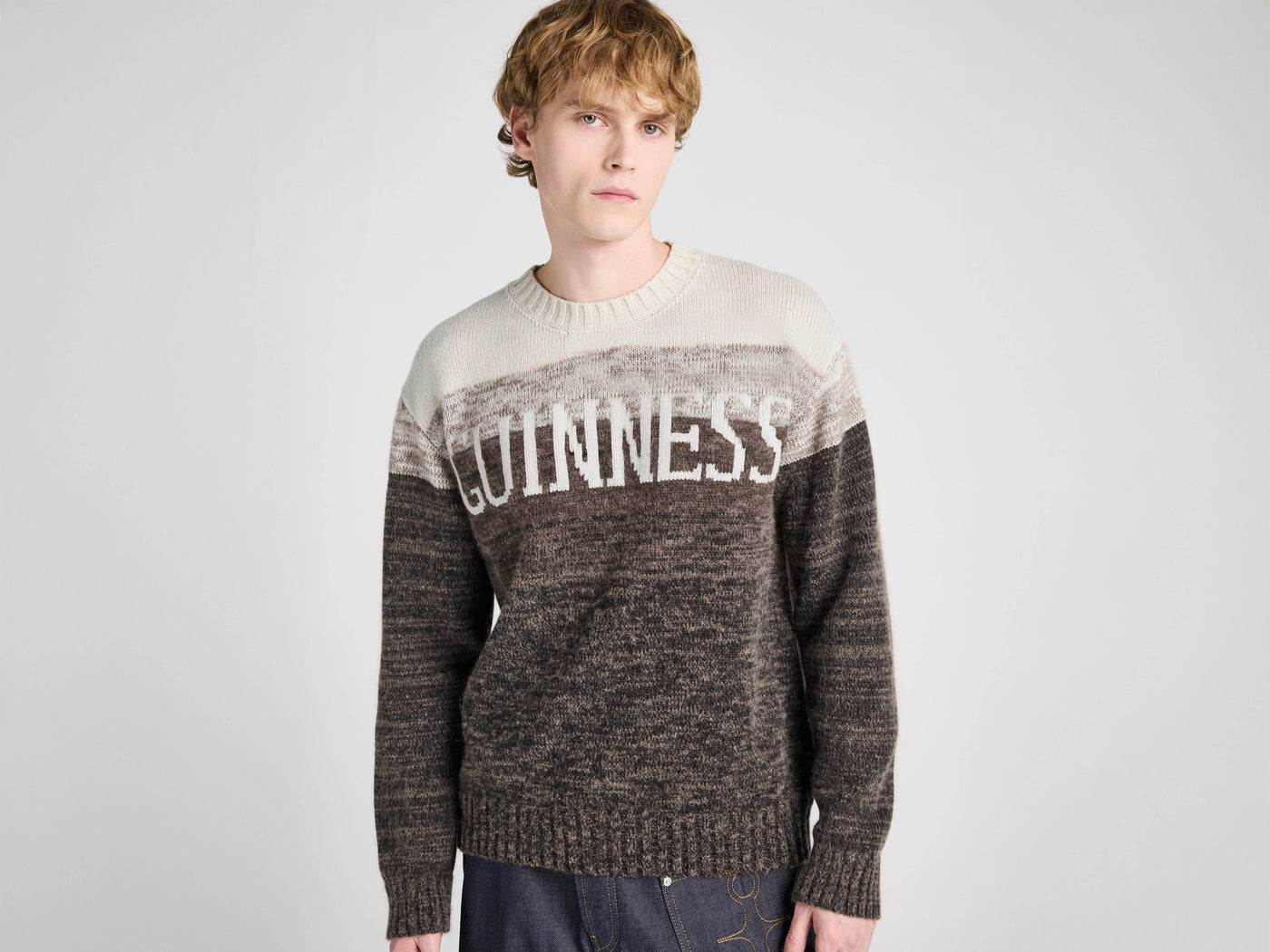 Unisex JW ANDERSON X GUINNESS SURGING GRADIENT JUMPER IN BROWN