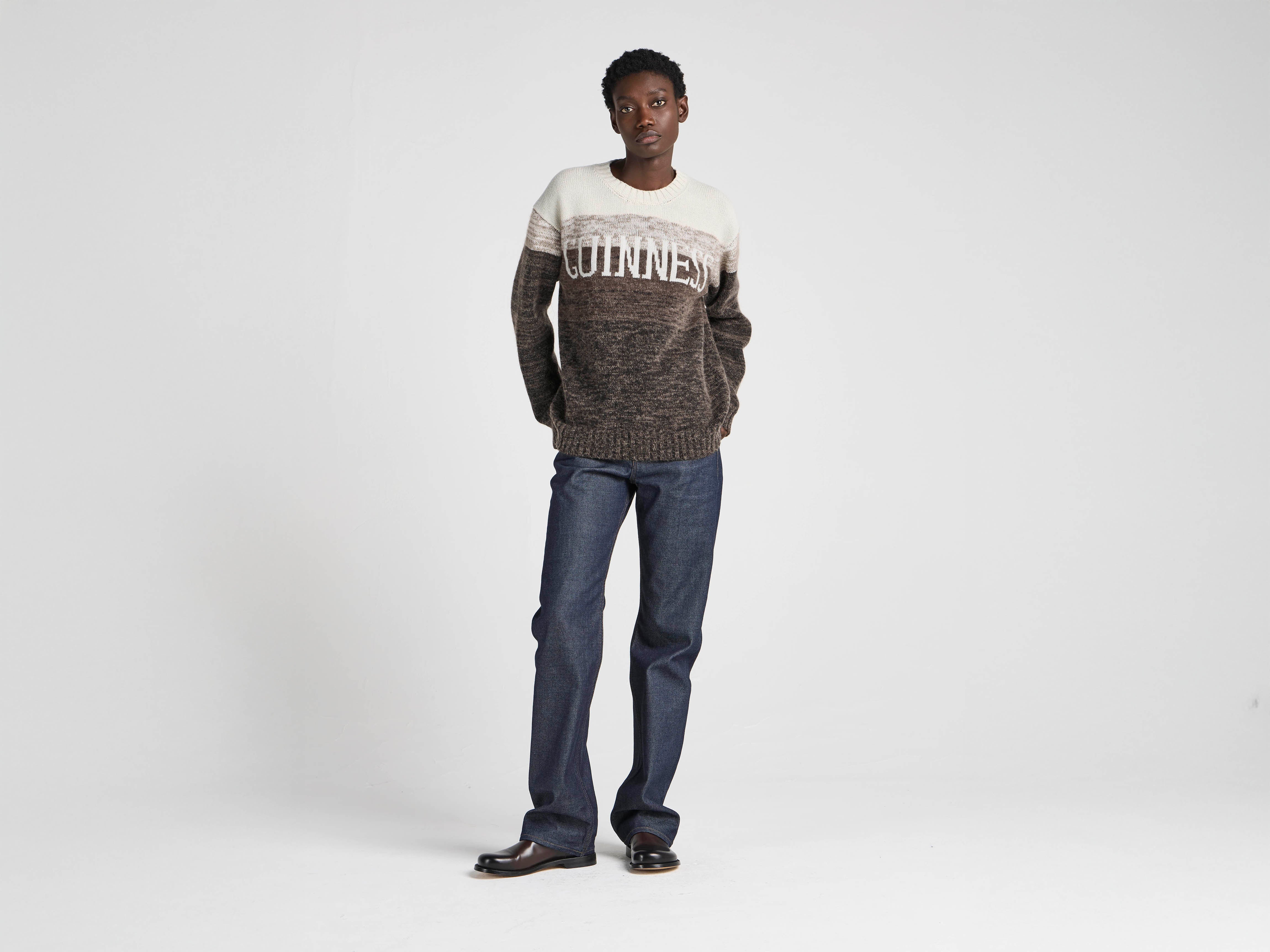 Unisex JW ANDERSON X GUINNESS SURGING GRADIENT JUMPER IN BROWN in