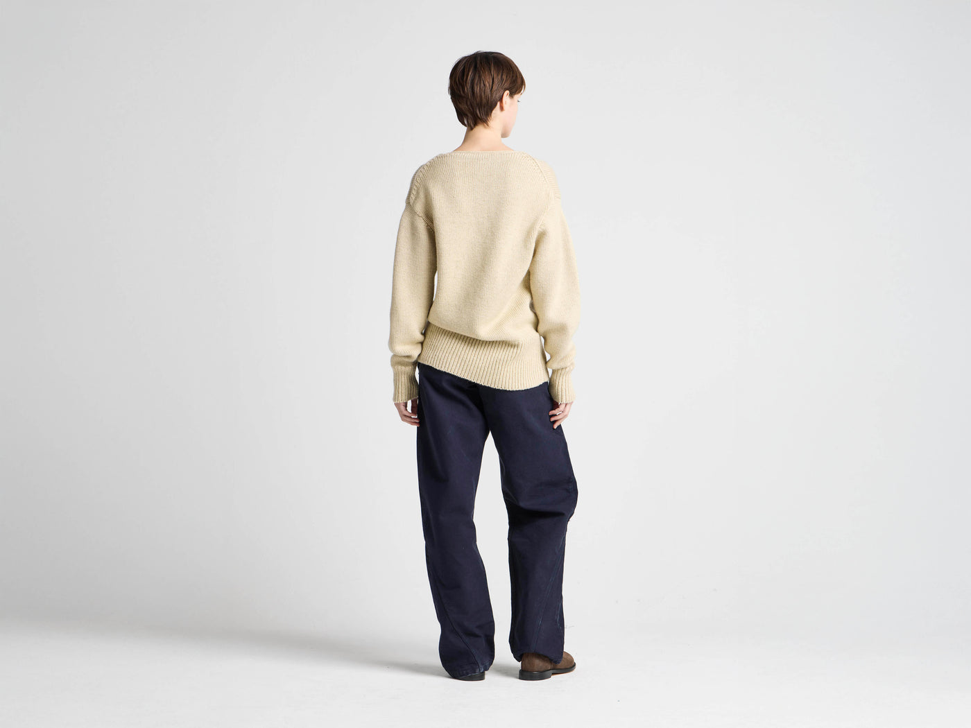 Unisex JW ANDERSON X GUINNESS SHIELD HARP JUMPER IN IVORY