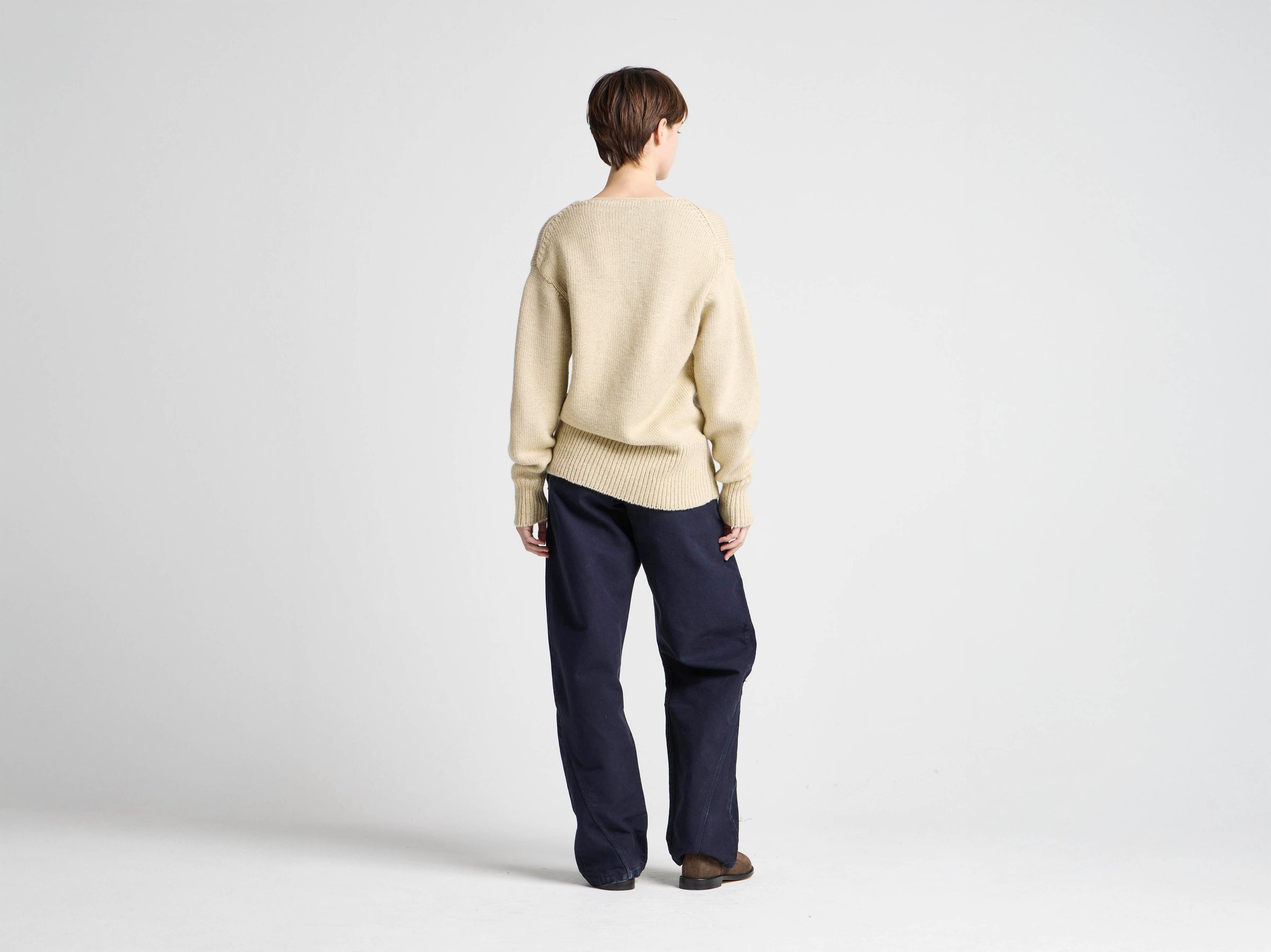 Unisex JW ANDERSON X GUINNESS SHIELD HARP JUMPER IN IVORY