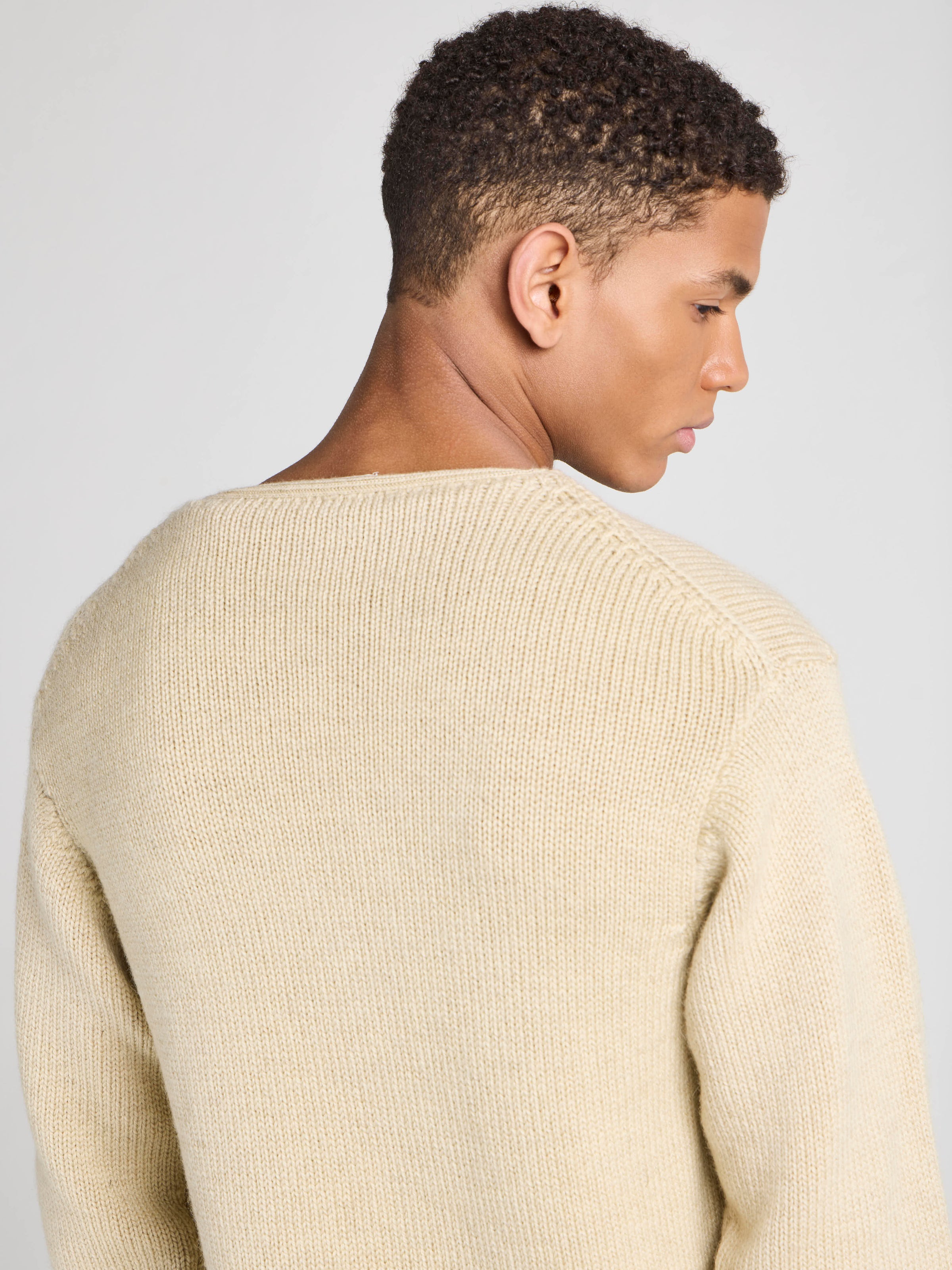 Unisex JW ANDERSON X GUINNESS SHIELD HARP JUMPER IN IVORY