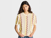 MENS CHEVERON JUMPER IN IVORY