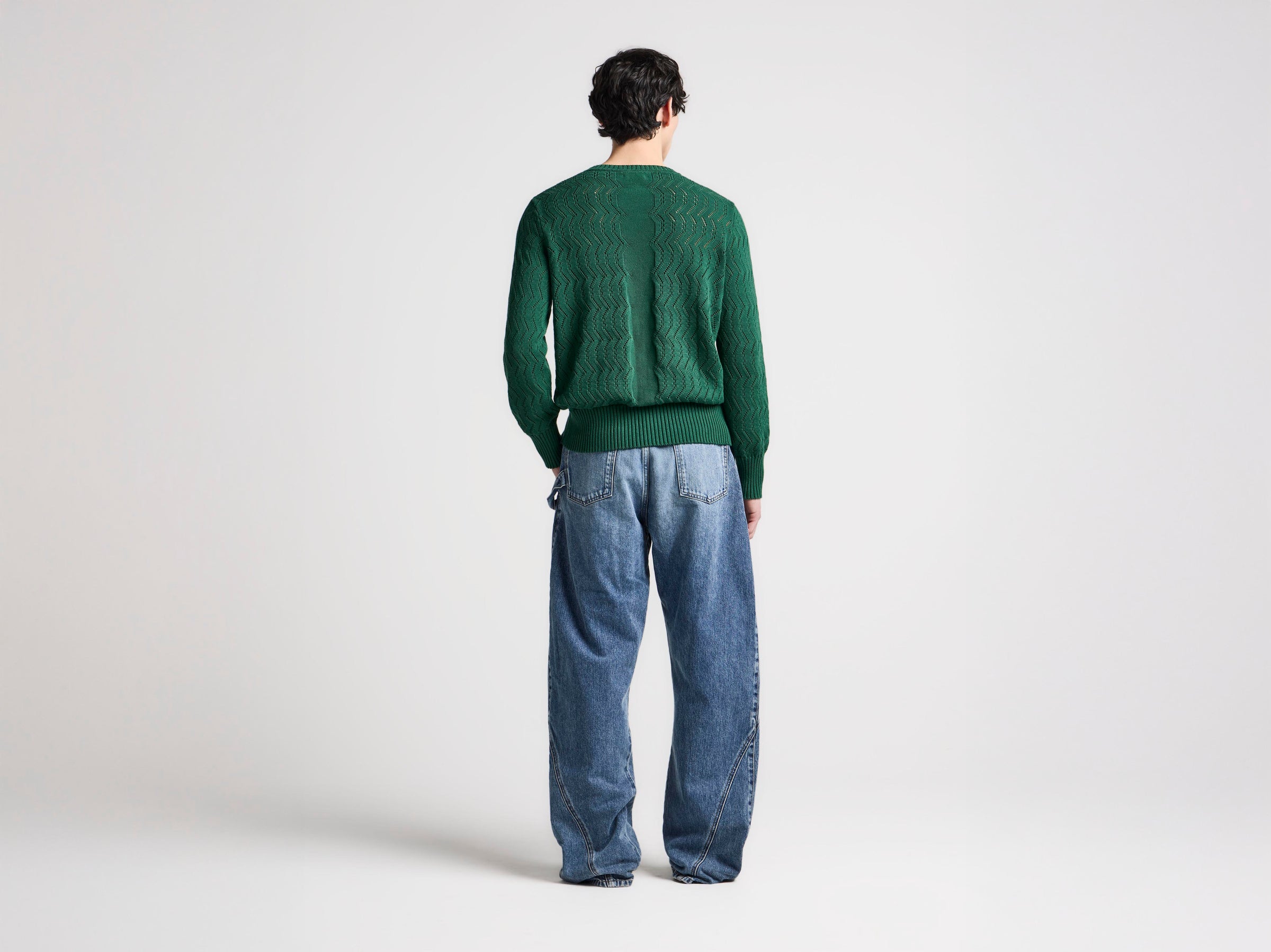 MENS CHEVERON JUMPER IN PINE