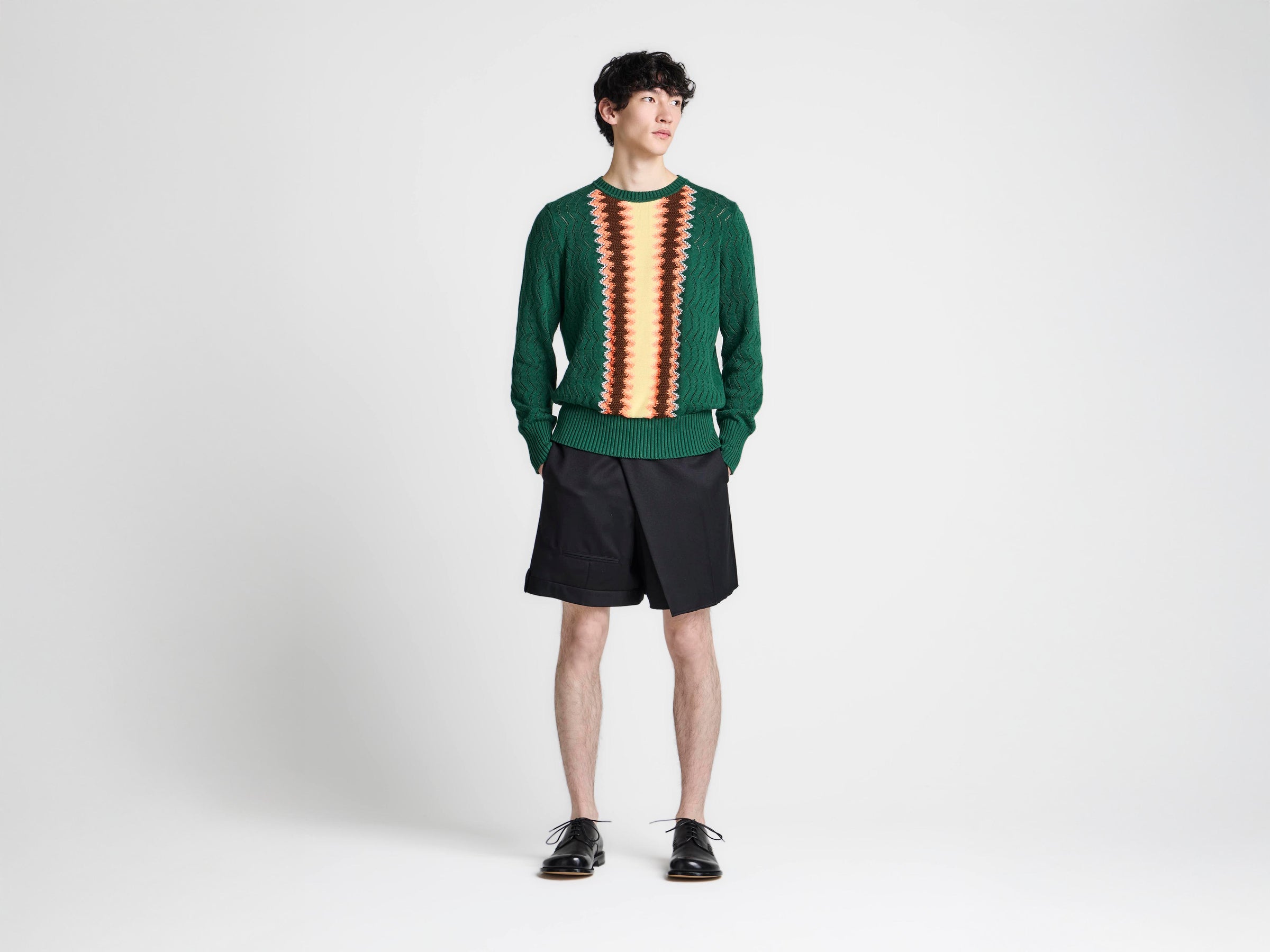 MENS CHEVERON JUMPER IN PINE