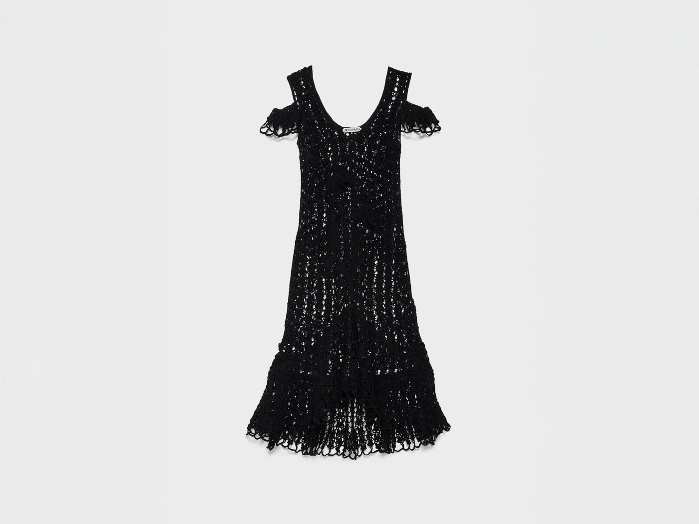 WOMENS SNOWDROP DETAIL CROCHET DRESS IN BLACK