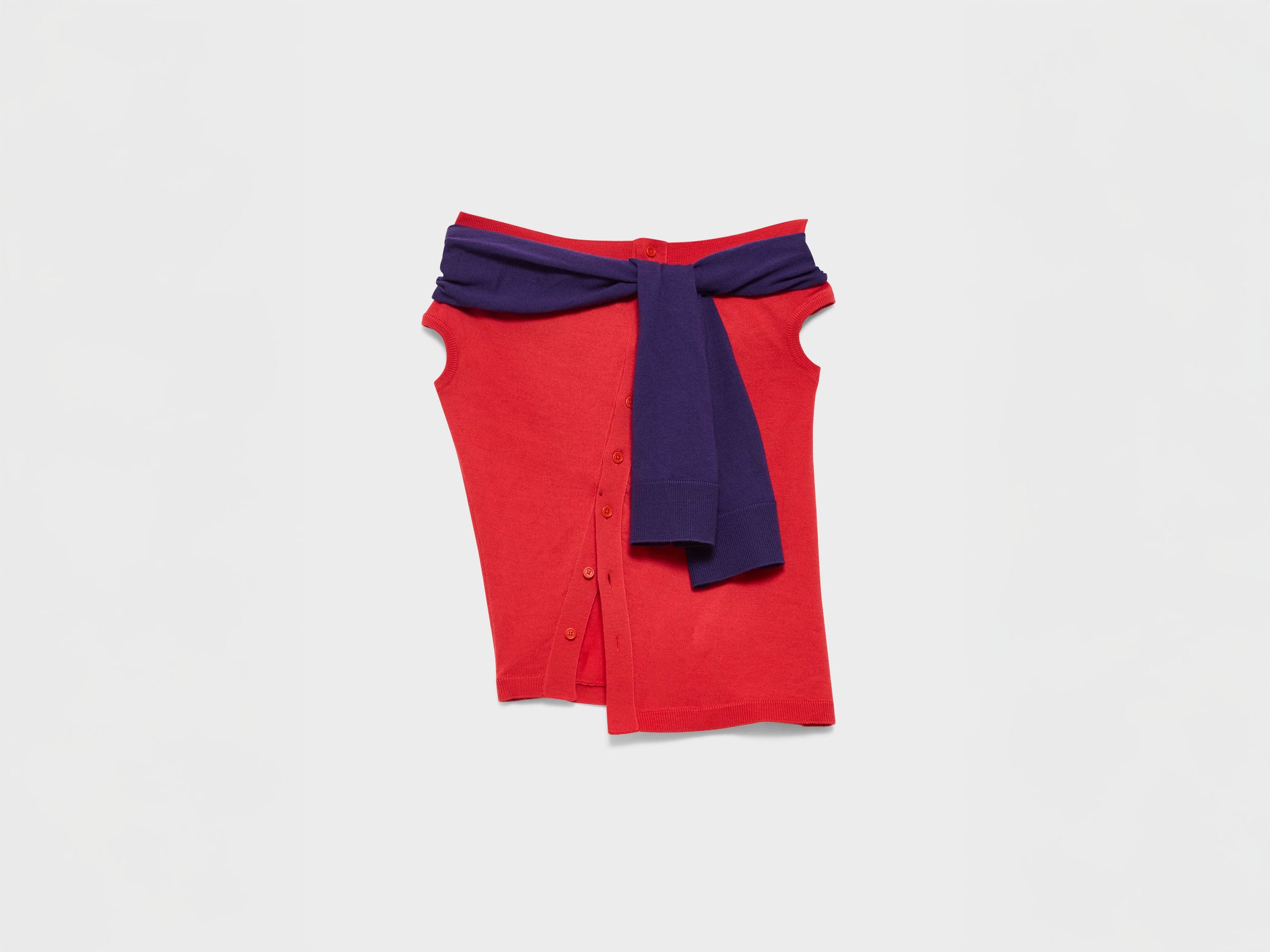 WOMENS OFF SHOULDER TANK TOP IN RED & VIOLET