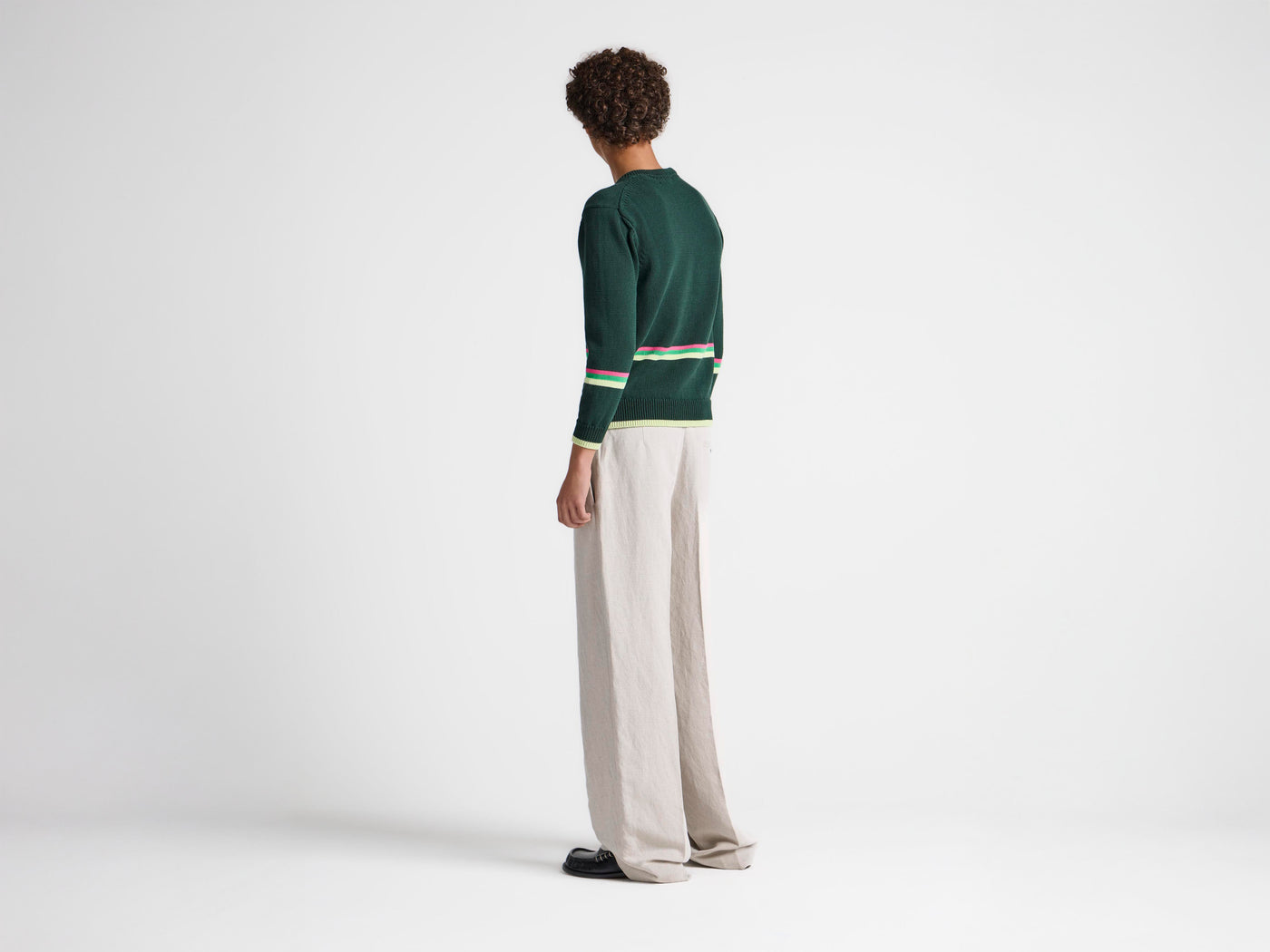 MENS SHEEP JUMPER IN DARK GREEN