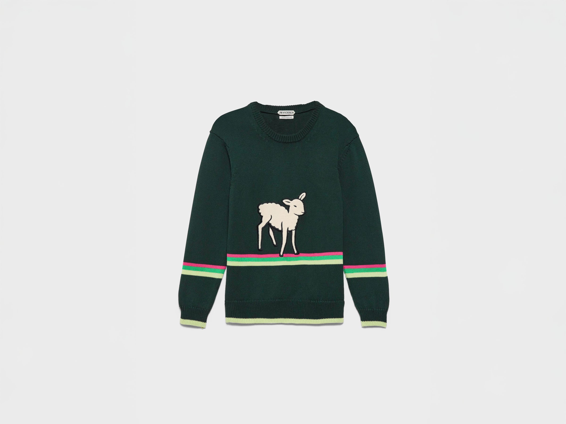 MENS SHEEP JUMPER IN DARK GREEN