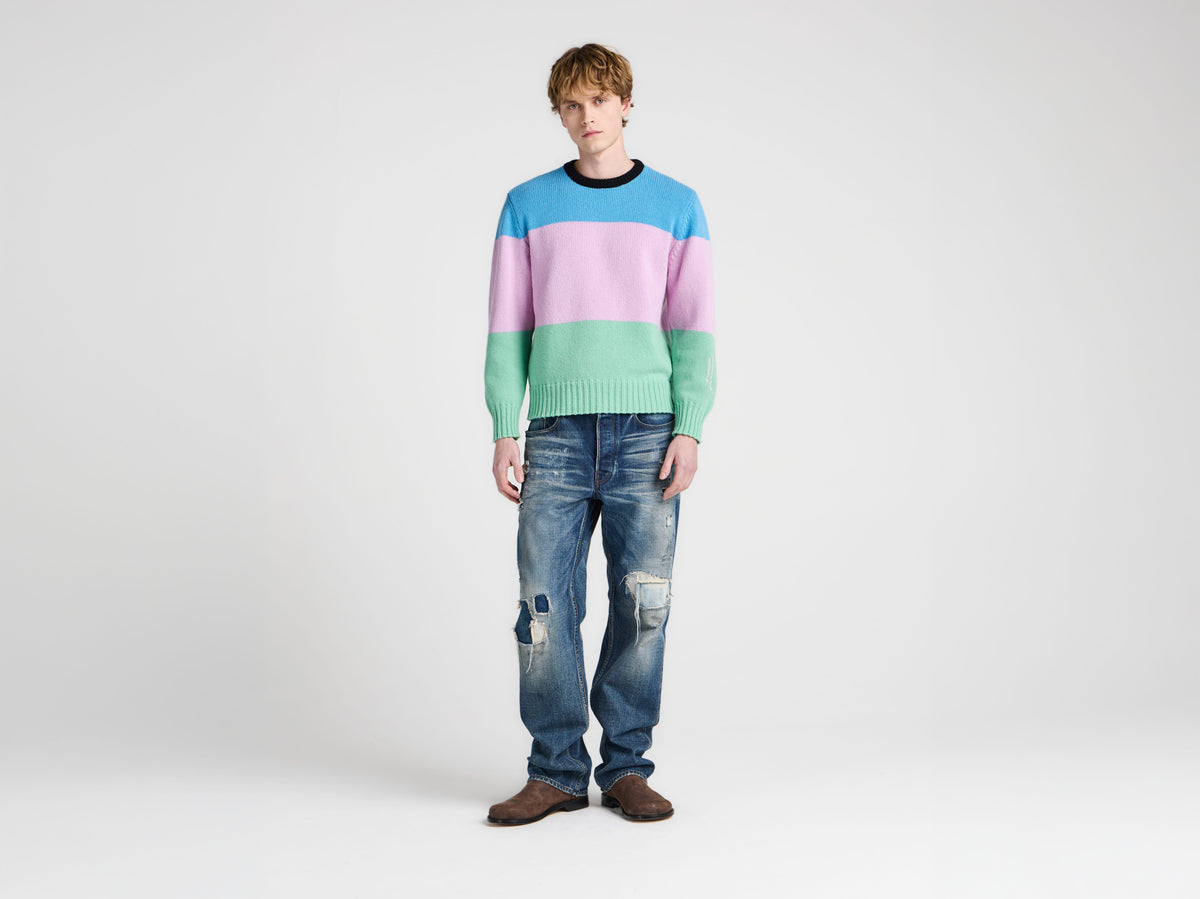 CL_STRIPE JUMPER - CORNFLOWER BLUE_KW1586YN0456