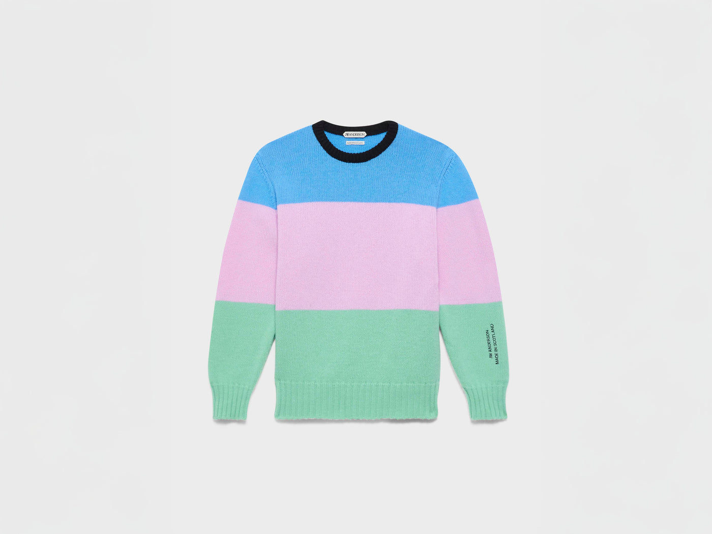 MENS KNITTED STRIPE JUMPER IN CORNFLOWER BLUE